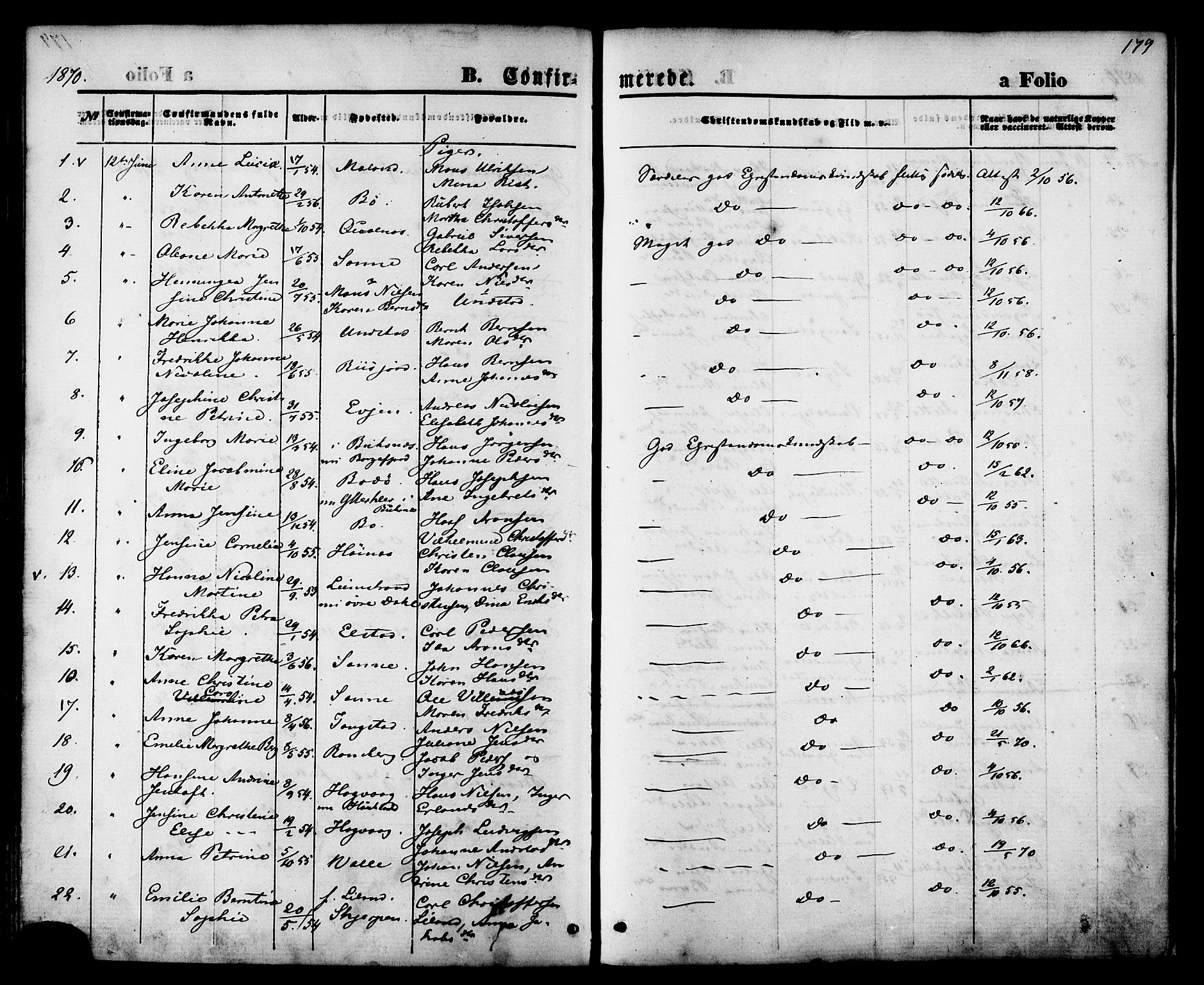 Ministerialprotokoller, klokkerbøker og fødselsregistre - Nordland, SAT/A-1459/880/L1132: Ministerialbok nr. 880A06, 1869-1887, s. 179