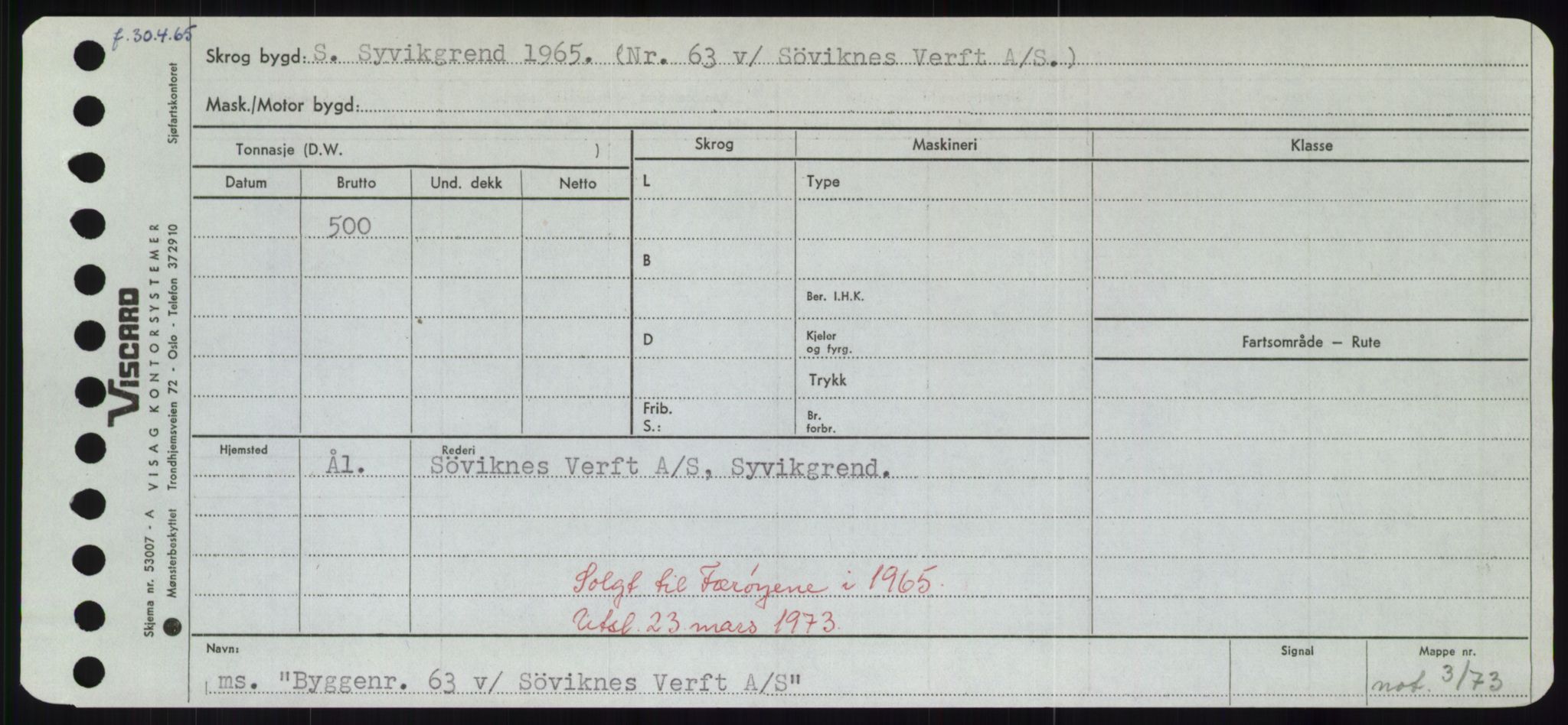 Sjøfartsdirektoratet med forløpere, Skipsmålingen, AV/RA-S-1627/H/Hd/L0006: Fartøy, Byg-Båt, s. 667