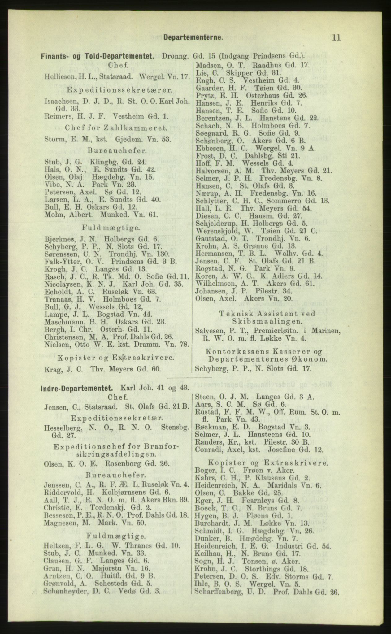 Kristiania/Oslo adressebok, PUBL/-, 1883, s. 11