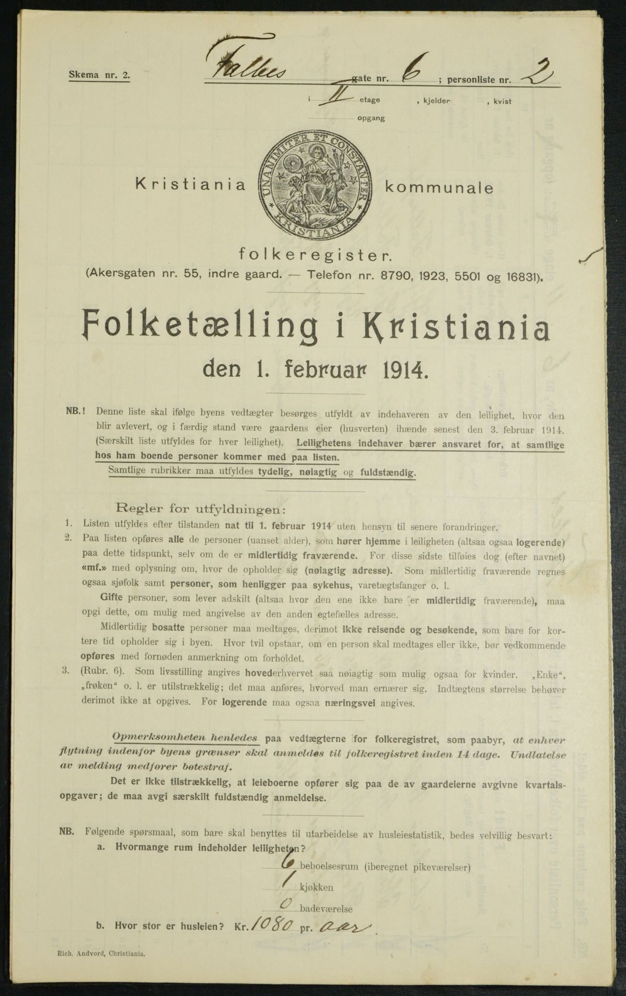 OBA, Kommunal folketelling 1.2.1914 for Kristiania, 1914, s. 23334