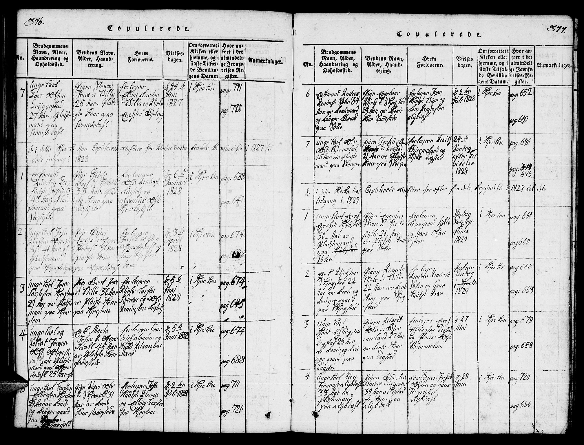 Ministerialprotokoller, klokkerbøker og fødselsregistre - Møre og Romsdal, SAT/A-1454/541/L0546: Klokkerbok nr. 541C01, 1818-1856, s. 376-377