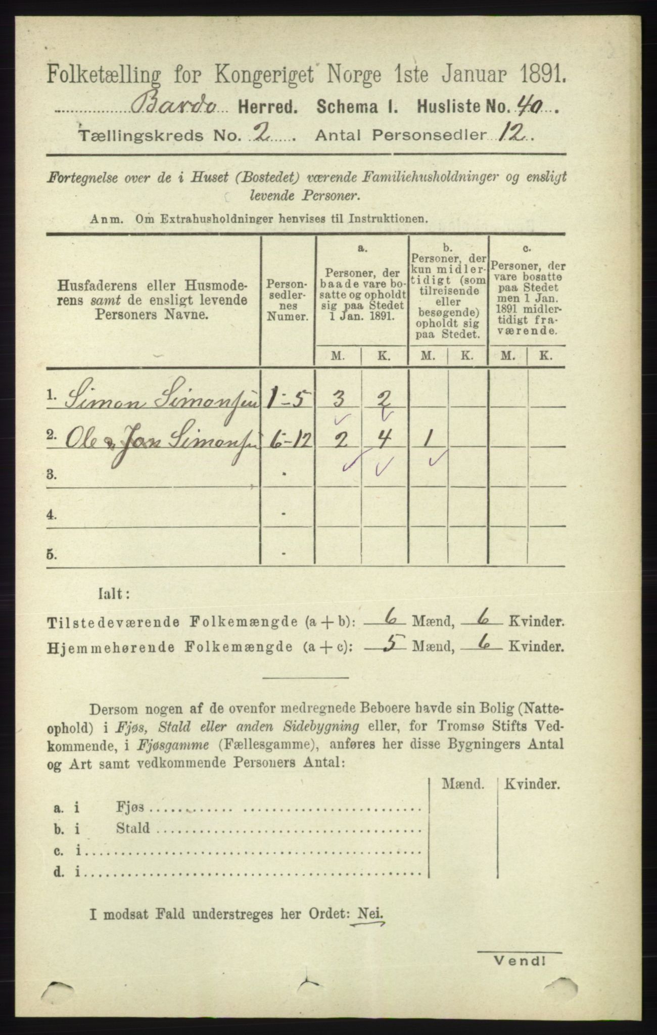 RA, Folketelling 1891 for 1922 Bardu herred, 1891, s. 472