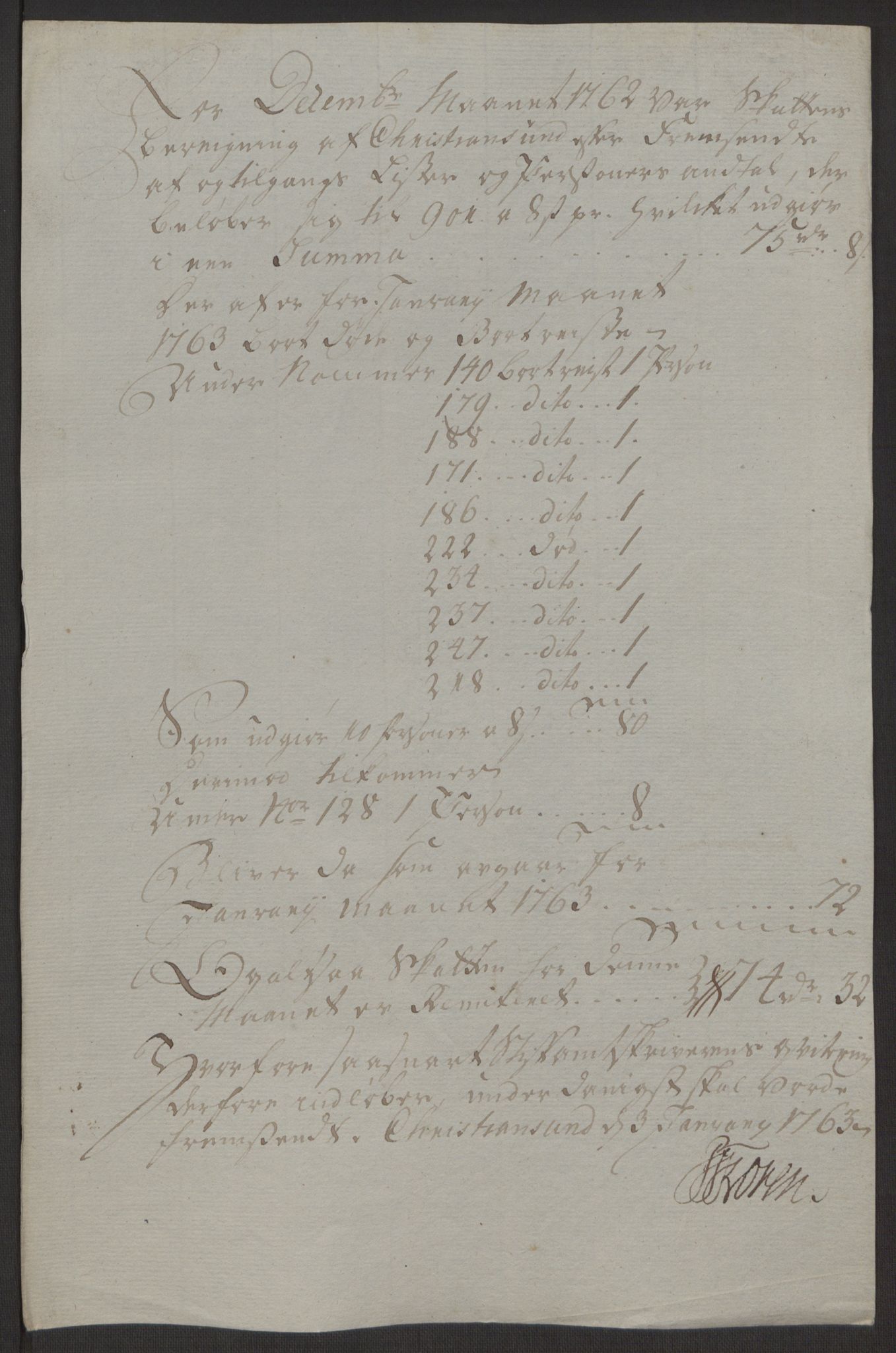 Rentekammeret inntil 1814, Reviderte regnskaper, Byregnskaper, RA/EA-4066/R/Rr/L0495/0004: [R1] Kontribusjonsregnskap / Ekstraskatt, 1762-1772, s. 29