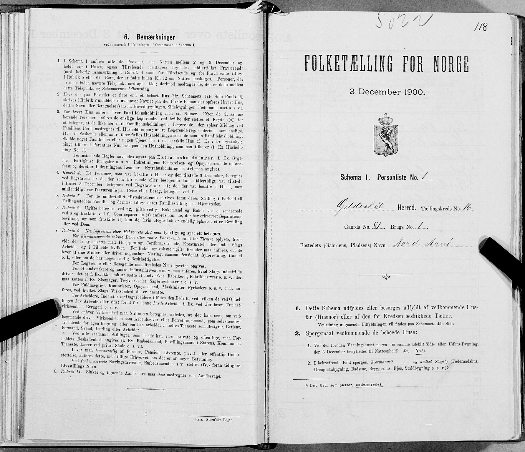SAT, Folketelling 1900 for 1838 Gildeskål herred, 1900, s. 1627