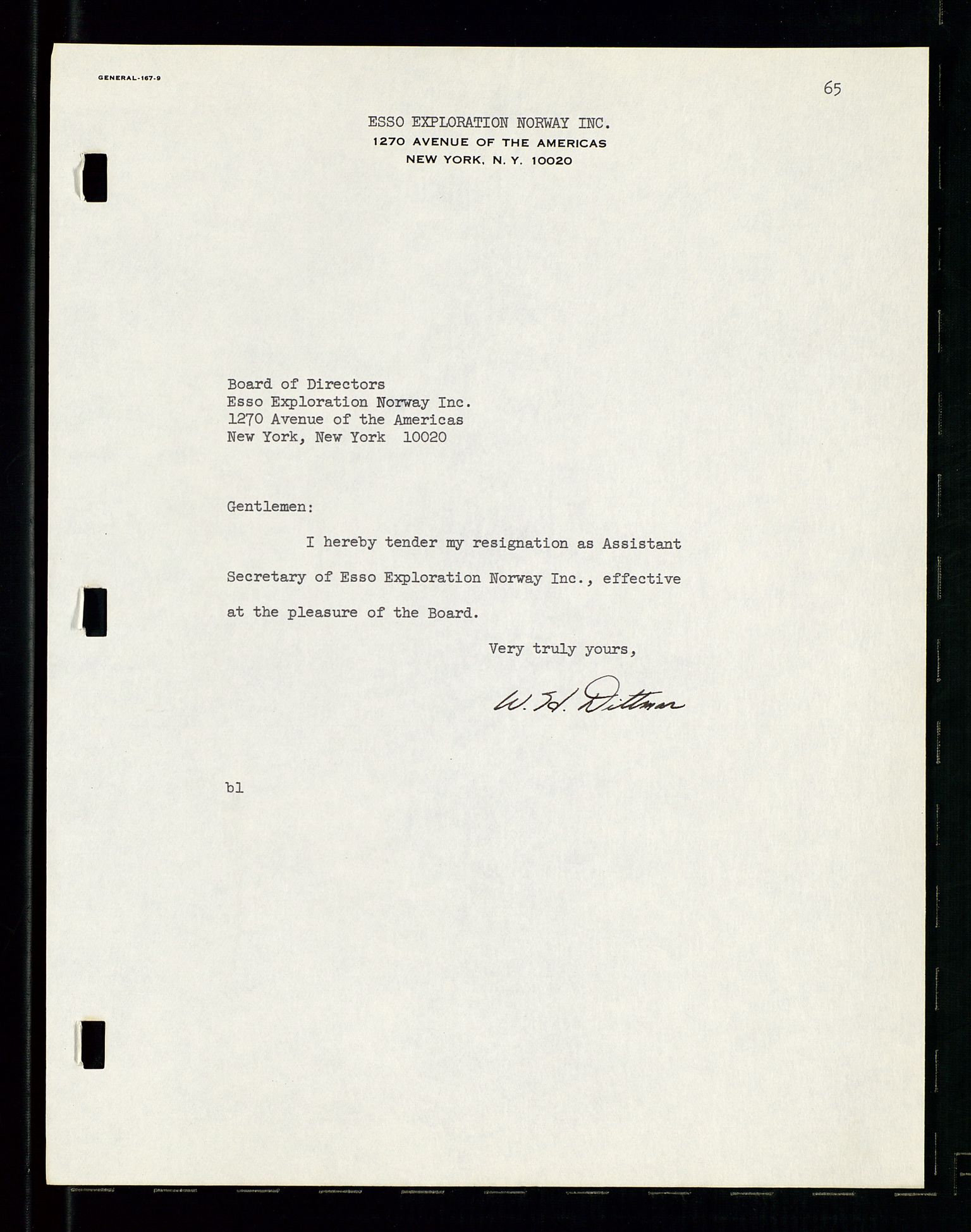 Pa 1512 - Esso Exploration and Production Norway Inc., AV/SAST-A-101917/A/Aa/L0001/0001: Styredokumenter / Corporate records, By-Laws, Board meeting minutes, Incorporations, 1965-1975, s. 65