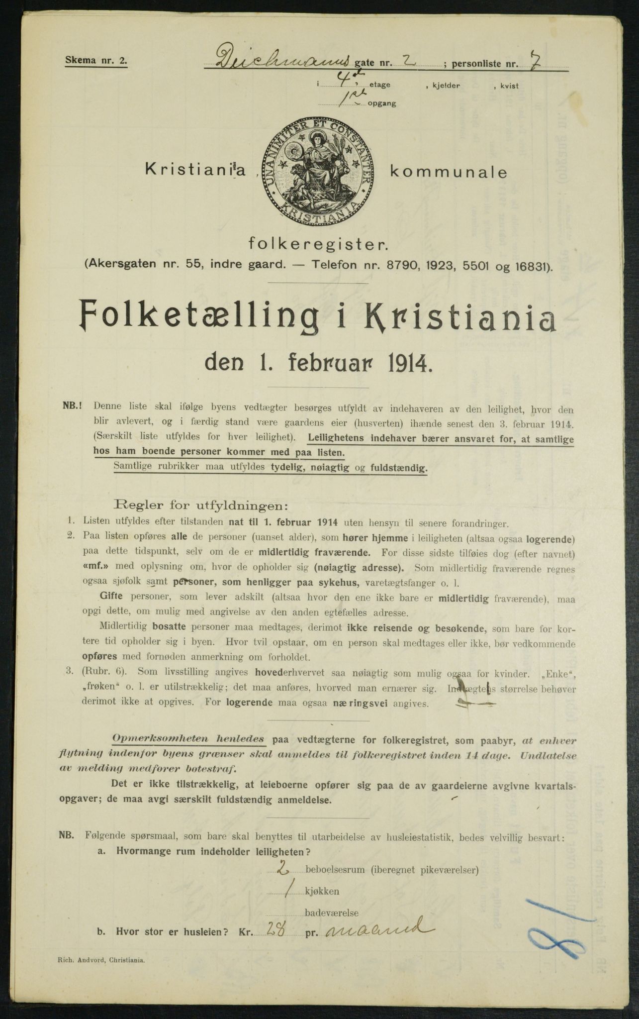 OBA, Kommunal folketelling 1.2.1914 for Kristiania, 1914, s. 15543