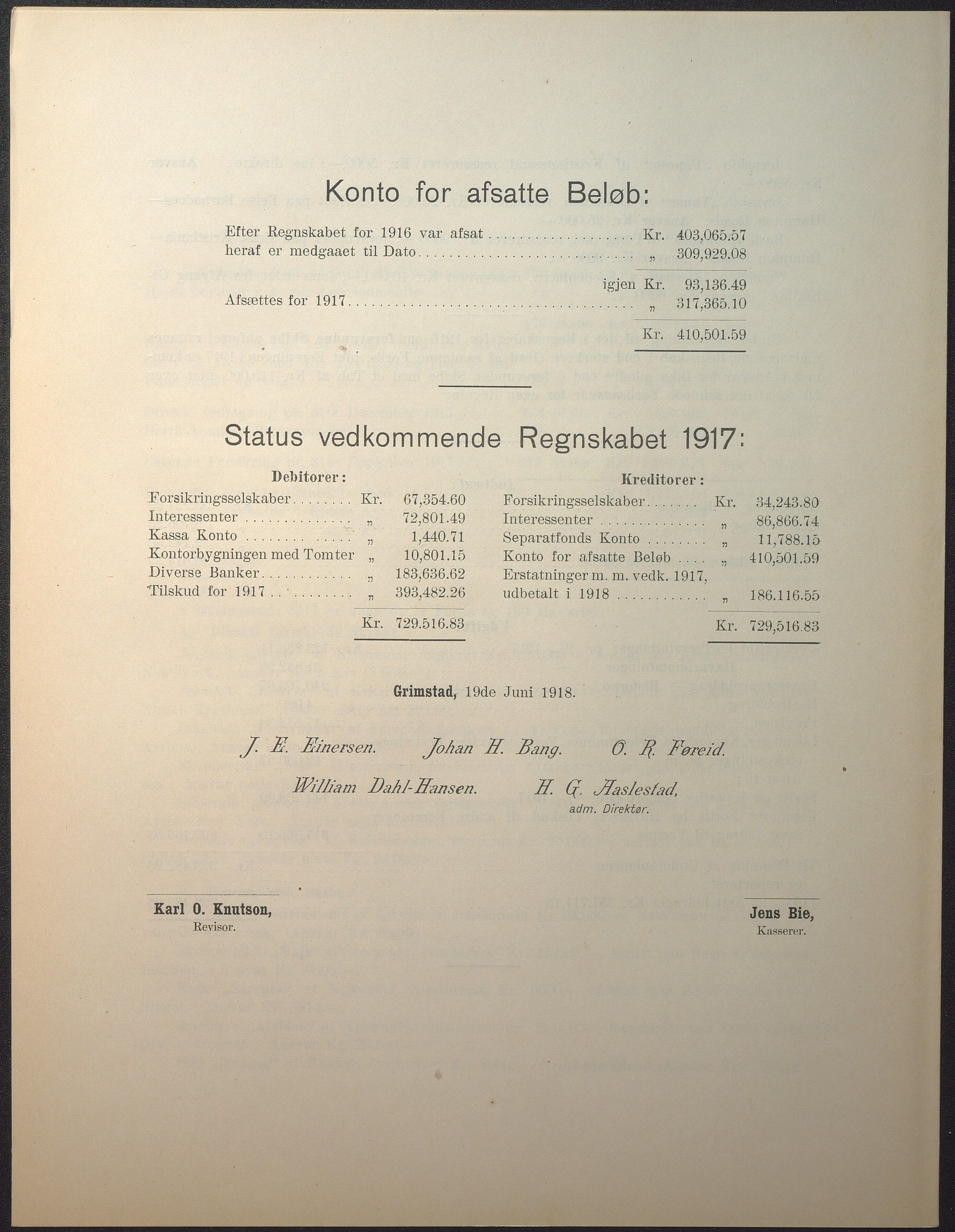 Agders Gjensidige Assuranceforening, AAKS/PA-1718/05/L0004: Regnskap, seilavdeling, pakkesak. Og regnskap jernavdeling, 1911-1924