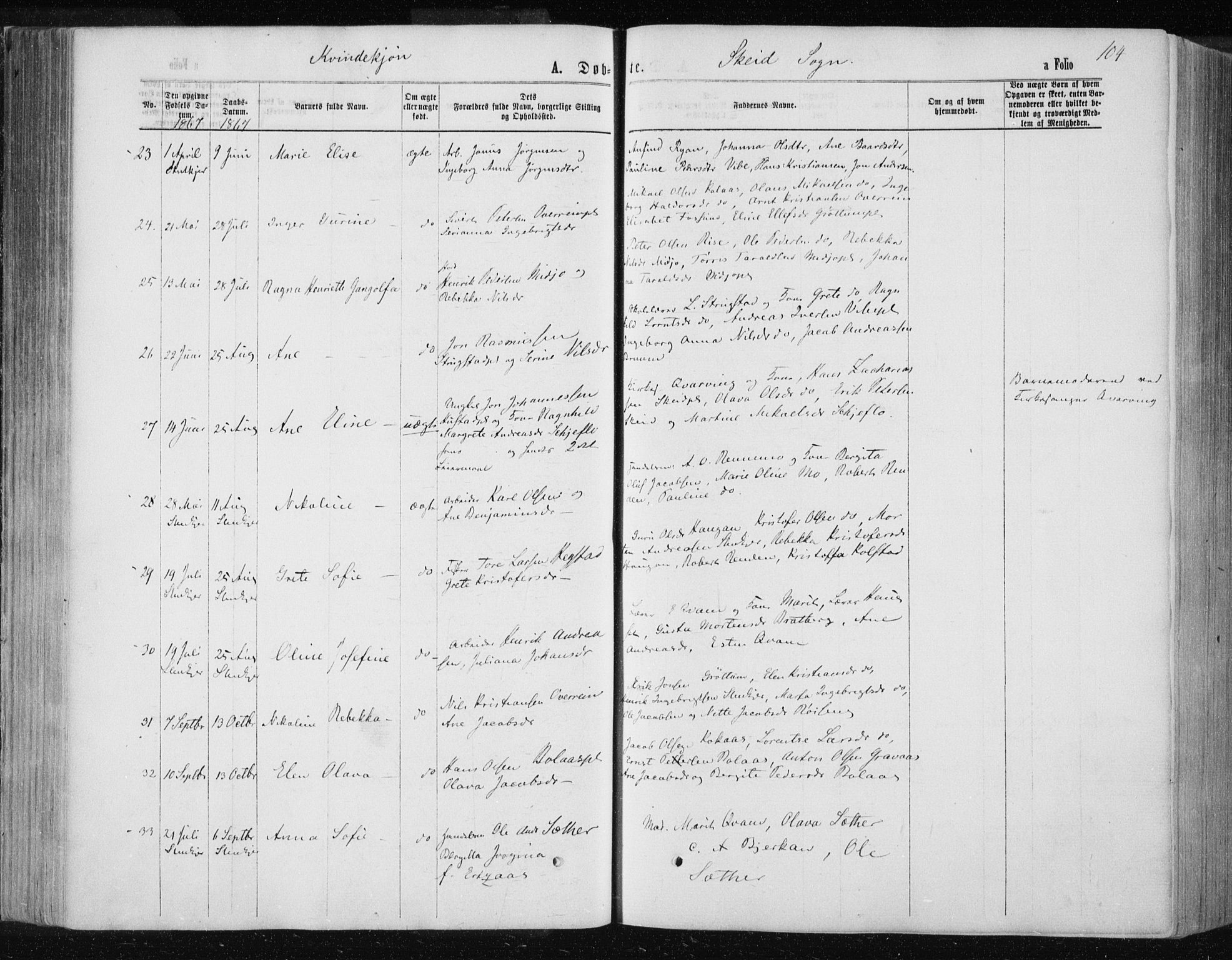 Ministerialprotokoller, klokkerbøker og fødselsregistre - Nord-Trøndelag, SAT/A-1458/735/L0345: Ministerialbok nr. 735A08 /2, 1863-1872, s. 104