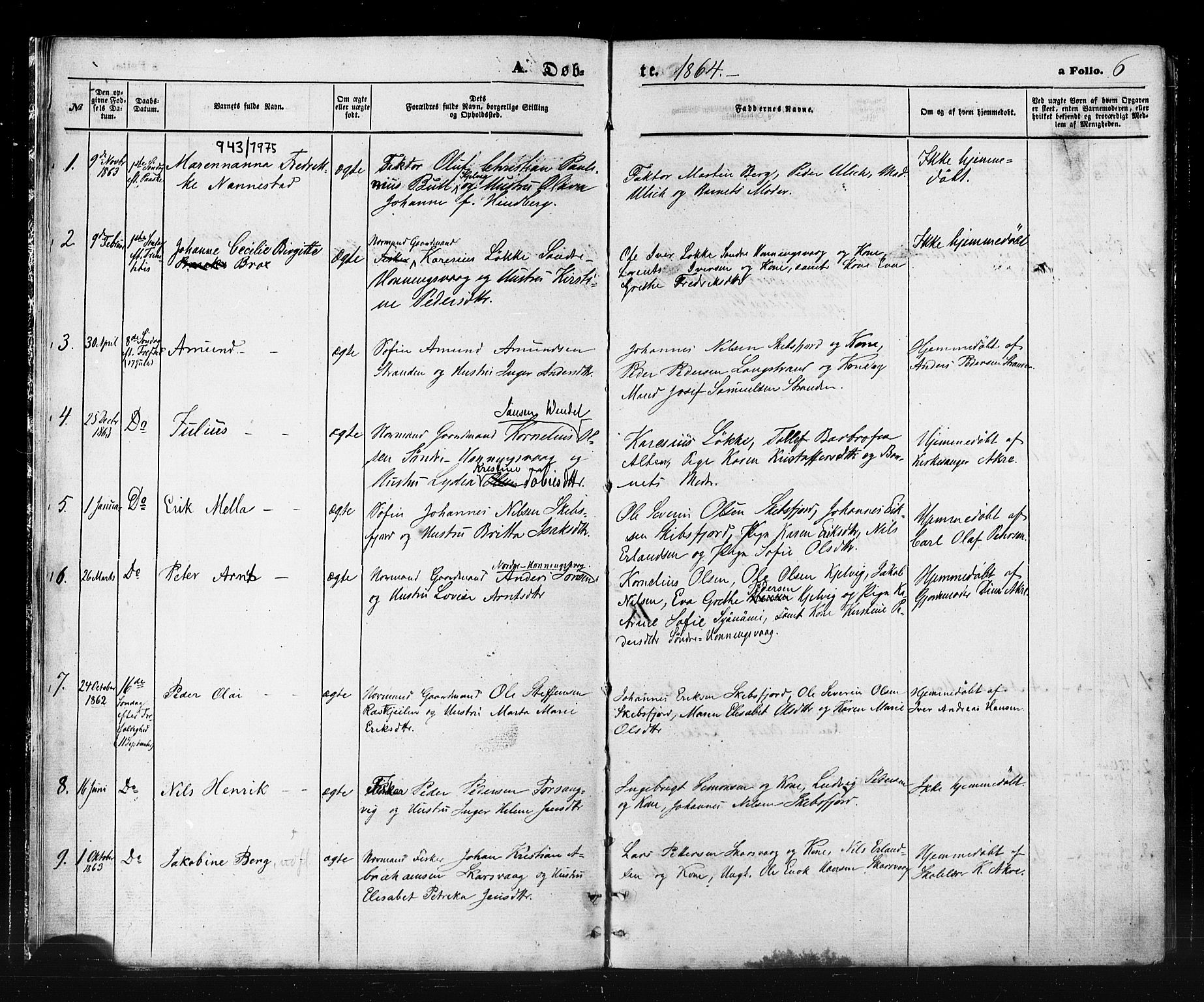 Måsøy sokneprestkontor, AV/SATØ-S-1348/H/Ha/L0006kirke: Ministerialbok nr. 6, 1861-1886, s. 6