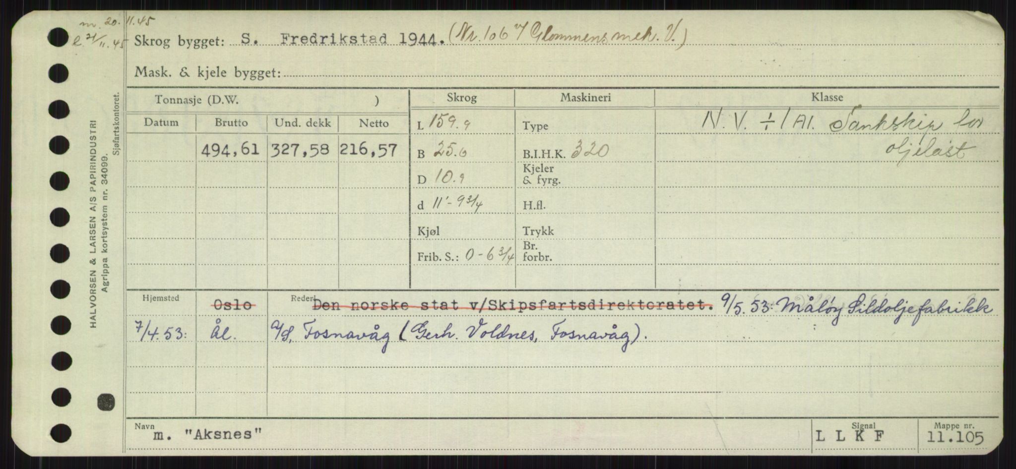 Sjøfartsdirektoratet med forløpere, Skipsmålingen, RA/S-1627/H/Hb/L0001: Fartøy, A-D, s. 13