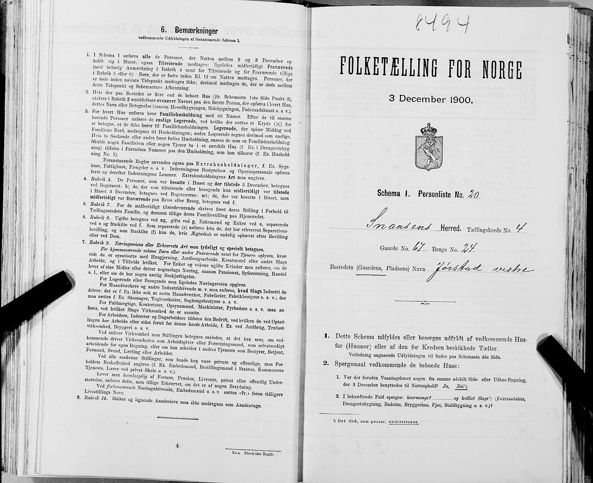 SAT, Folketelling 1900 for 1736 Snåsa herred, 1900, s. 897