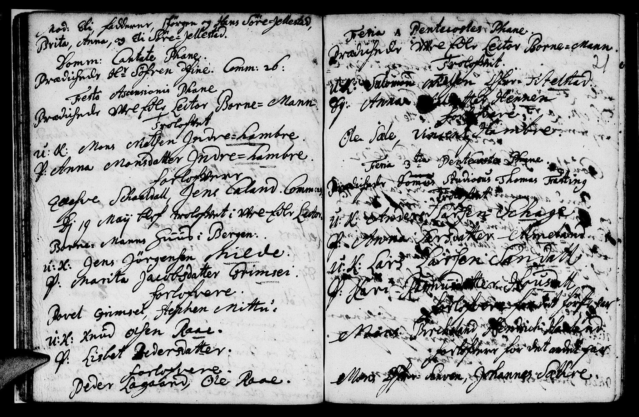 Fana Sokneprestembete, AV/SAB-A-75101/H/Haa/Haaa/L0001: Ministerialbok nr. A 1, 1712-1719, s. 21