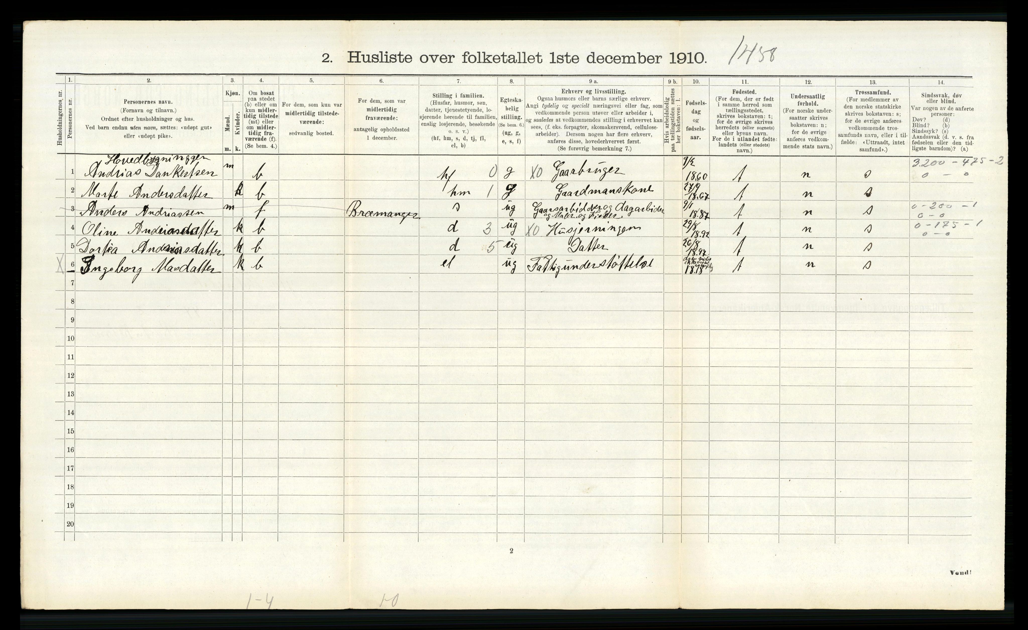 RA, Folketelling 1910 for 1429 Ytre Holmedal herred, 1910, s. 585