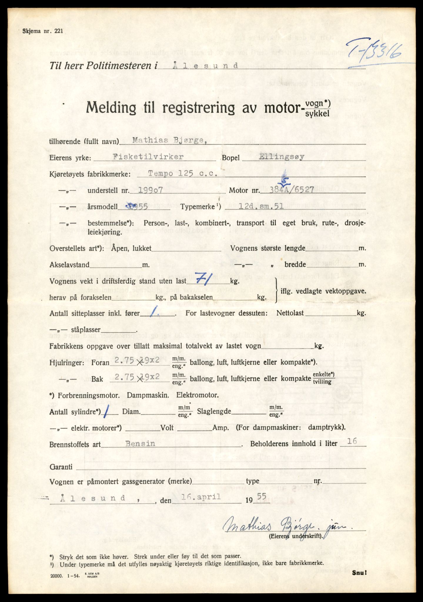 Møre og Romsdal vegkontor - Ålesund trafikkstasjon, AV/SAT-A-4099/F/Fe/L0038: Registreringskort for kjøretøy T 13180 - T 13360, 1927-1998, s. 2295