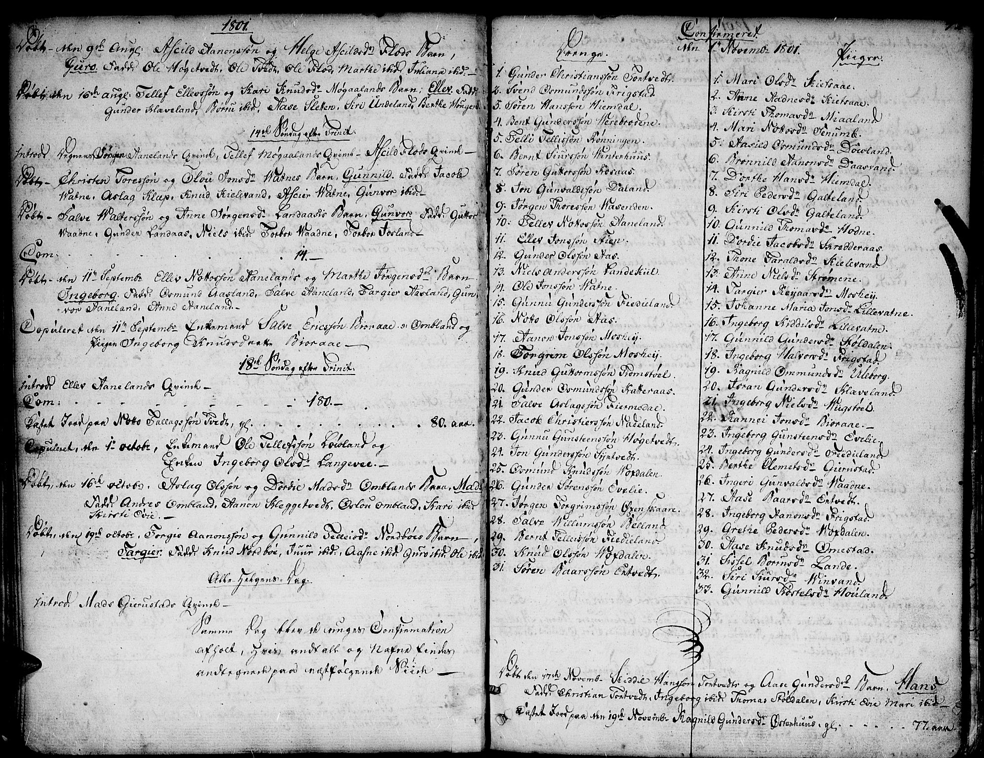 Evje sokneprestkontor, SAK/1111-0008/F/Fa/Faa/L0003: Ministerialbok nr. A 3, 1787-1816, s. 42