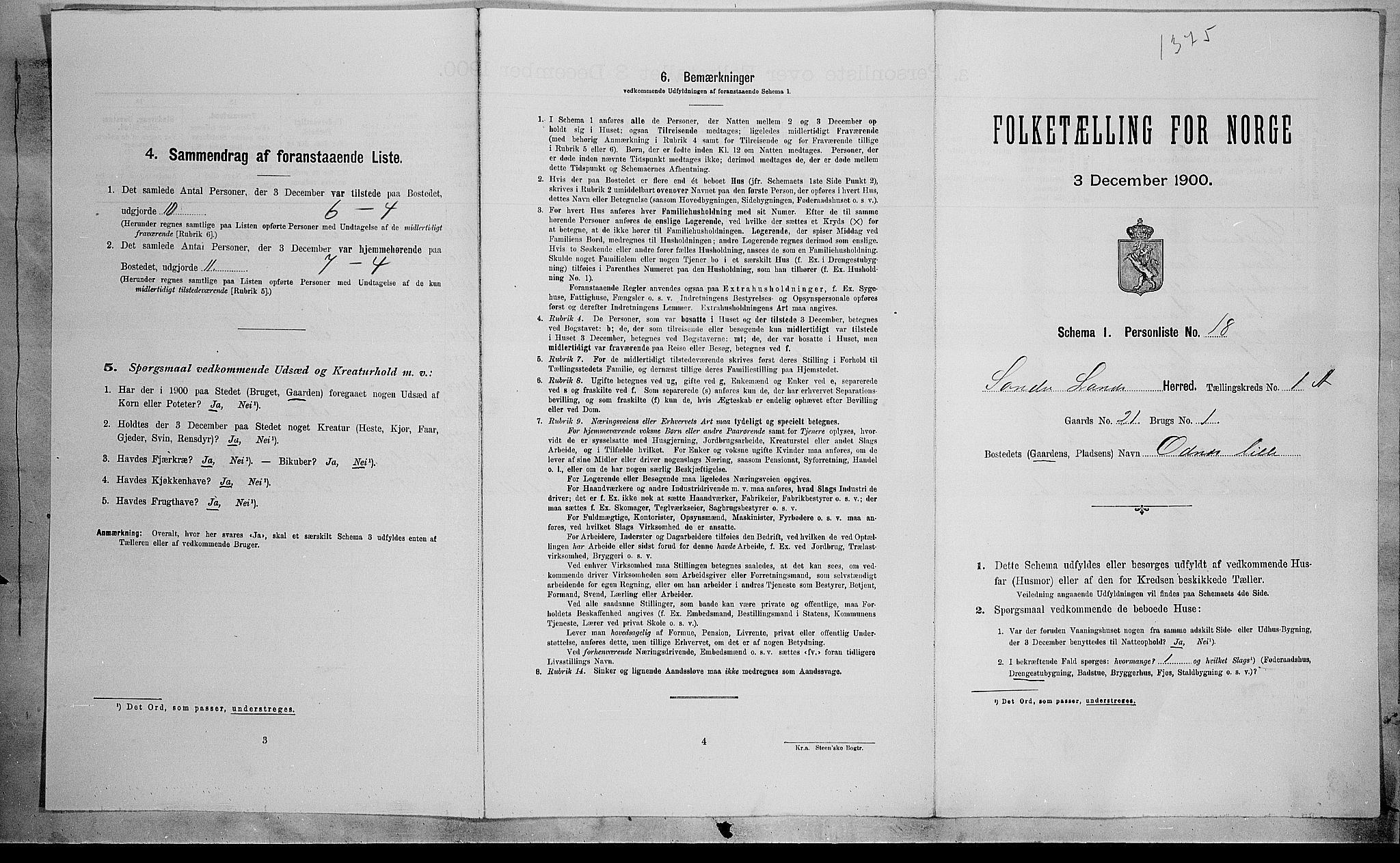 SAH, Folketelling 1900 for 0536 Søndre Land herred, 1900, s. 171