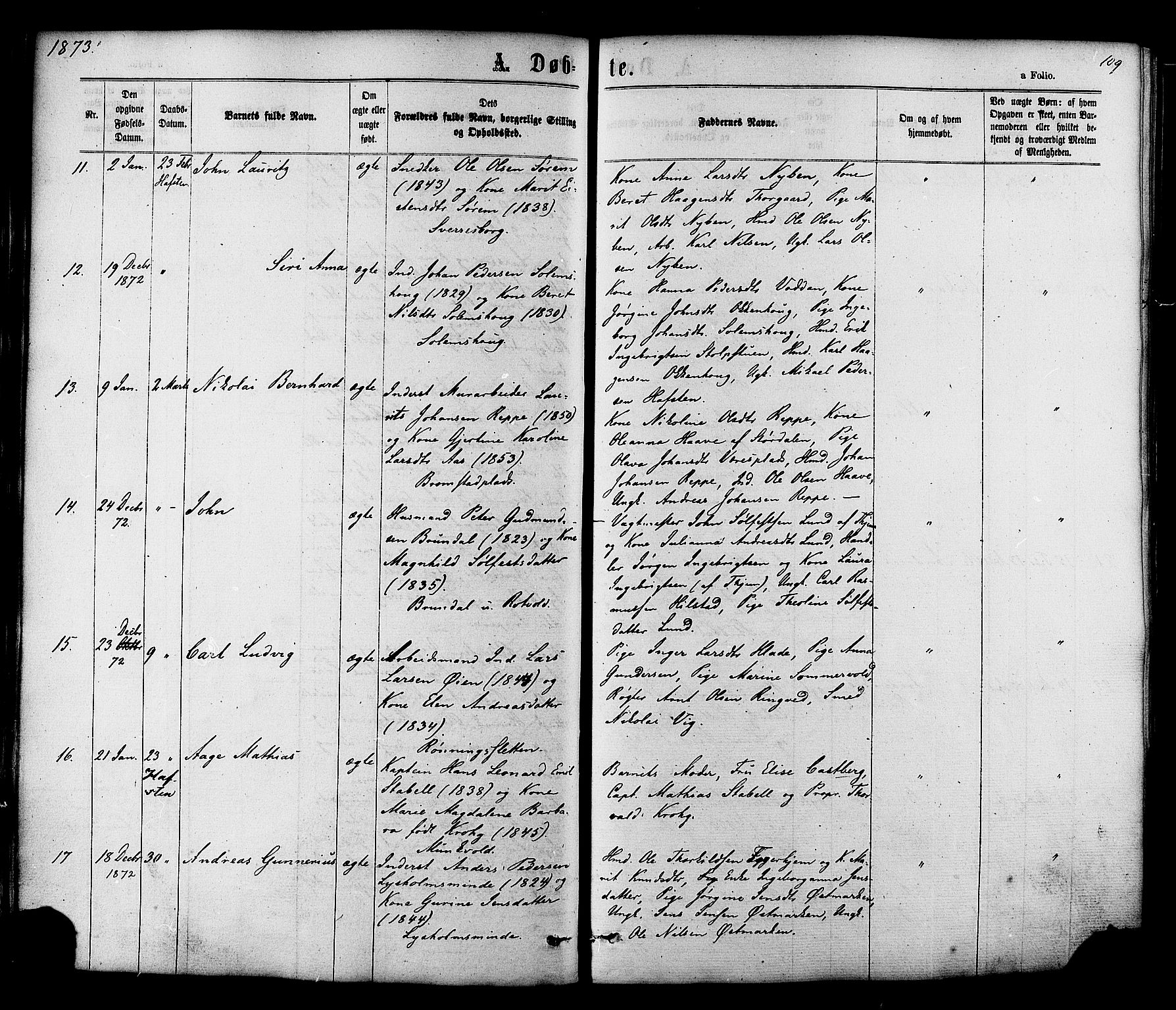 Ministerialprotokoller, klokkerbøker og fødselsregistre - Sør-Trøndelag, SAT/A-1456/606/L0293: Ministerialbok nr. 606A08, 1866-1877, s. 109