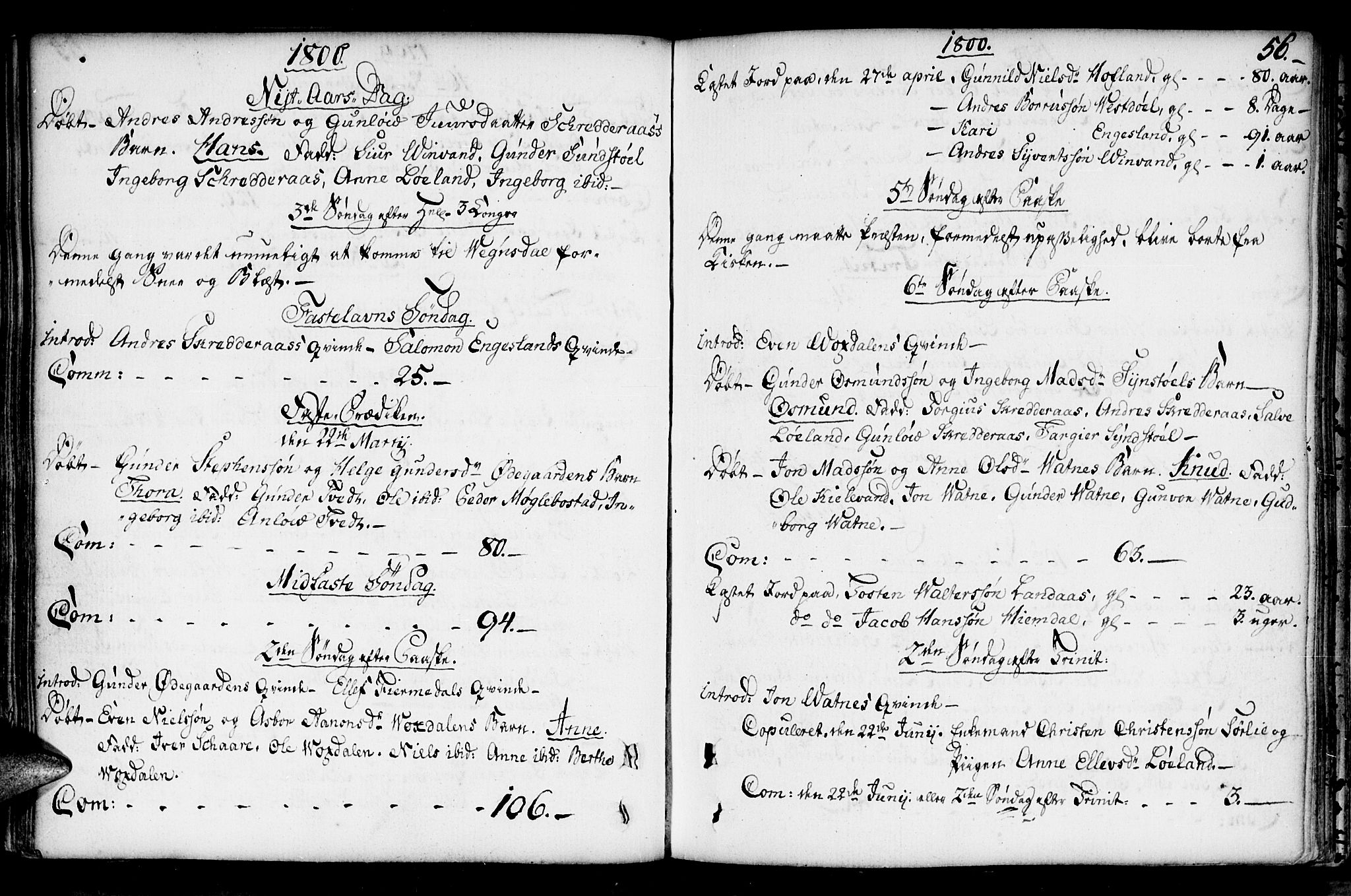 Herefoss sokneprestkontor, AV/SAK-1111-0019/F/Fa/Fab/L0002: Ministerialbok nr. A 2, 1780-1816, s. 56