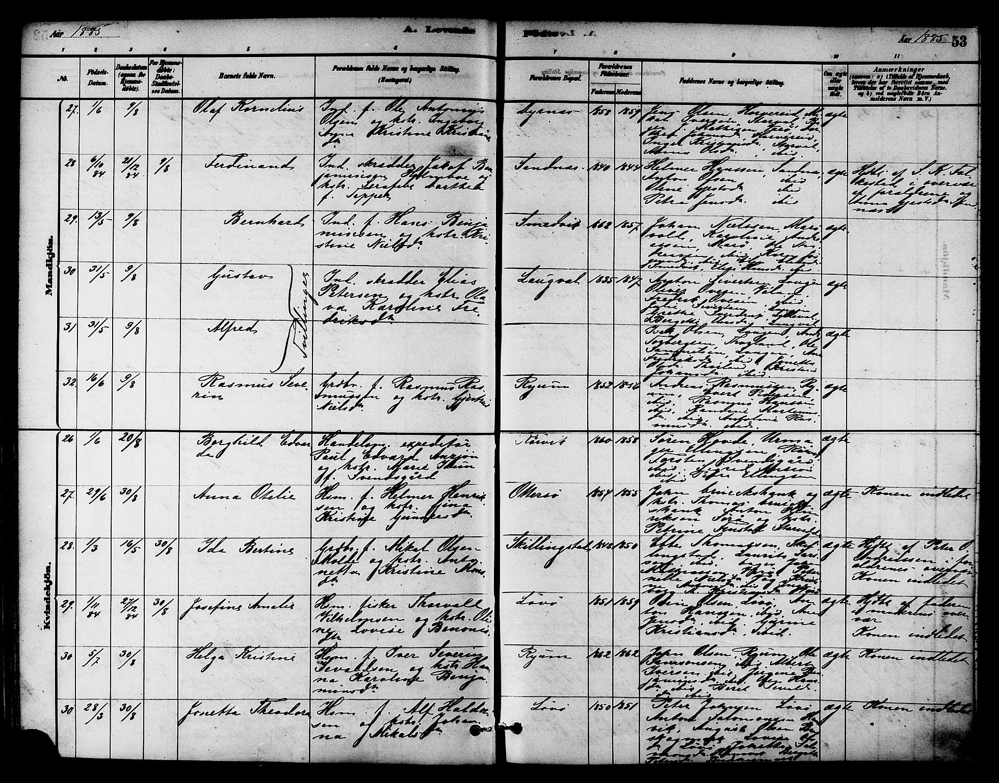 Ministerialprotokoller, klokkerbøker og fødselsregistre - Nord-Trøndelag, AV/SAT-A-1458/784/L0672: Ministerialbok nr. 784A07, 1880-1887, s. 53