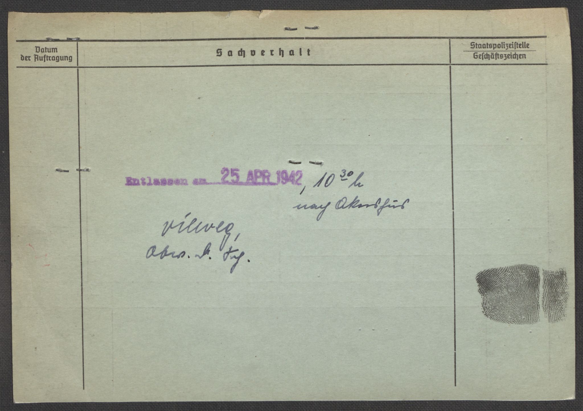 Befehlshaber der Sicherheitspolizei und des SD, RA/RAFA-5969/E/Ea/Eaa/L0002: Register over norske fanger i Møllergata 19: Bj-Eng, 1940-1945, s. 1050