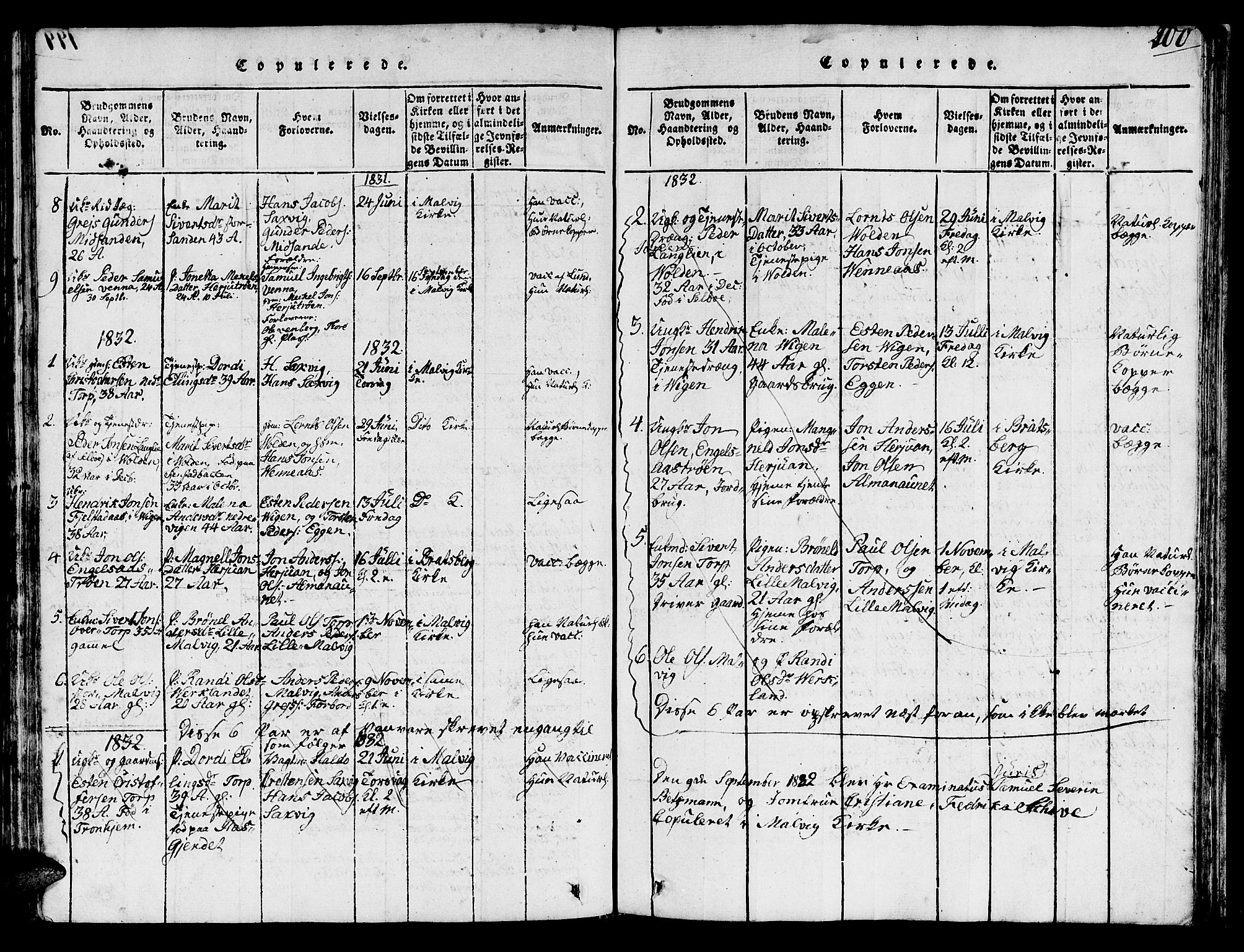 Ministerialprotokoller, klokkerbøker og fødselsregistre - Sør-Trøndelag, SAT/A-1456/616/L0420: Klokkerbok nr. 616C03, 1817-1835, s. 200
