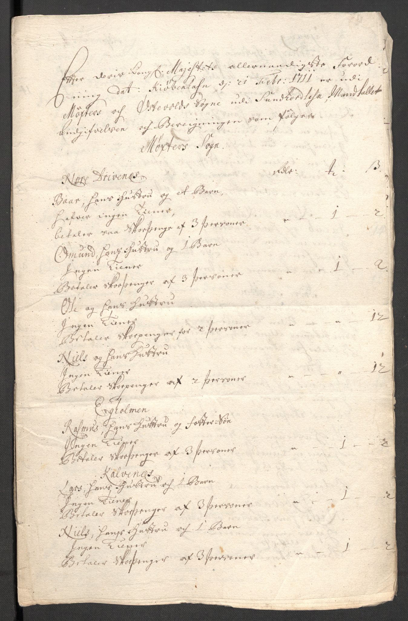 Rentekammeret inntil 1814, Reviderte regnskaper, Fogderegnskap, AV/RA-EA-4092/R48/L2987: Fogderegnskap Sunnhordland og Hardanger, 1711, s. 640