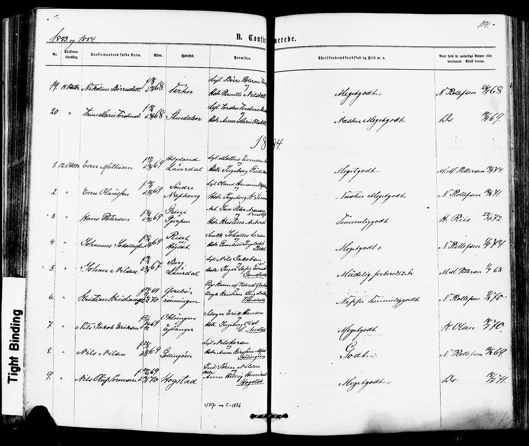 Siljan kirkebøker, SAKO/A-300/F/Fa/L0002: Ministerialbok nr. 2, 1870-1895, s. 114