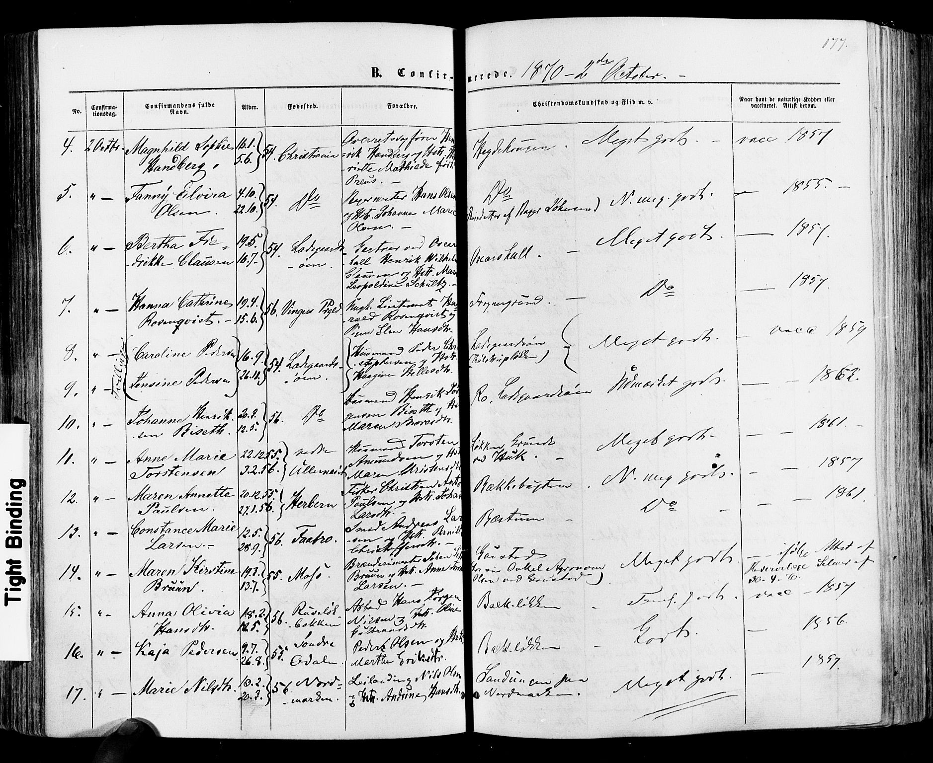 Vestre Aker prestekontor Kirkebøker, AV/SAO-A-10025/F/Fa/L0005: Ministerialbok nr. 5, 1859-1877, s. 177