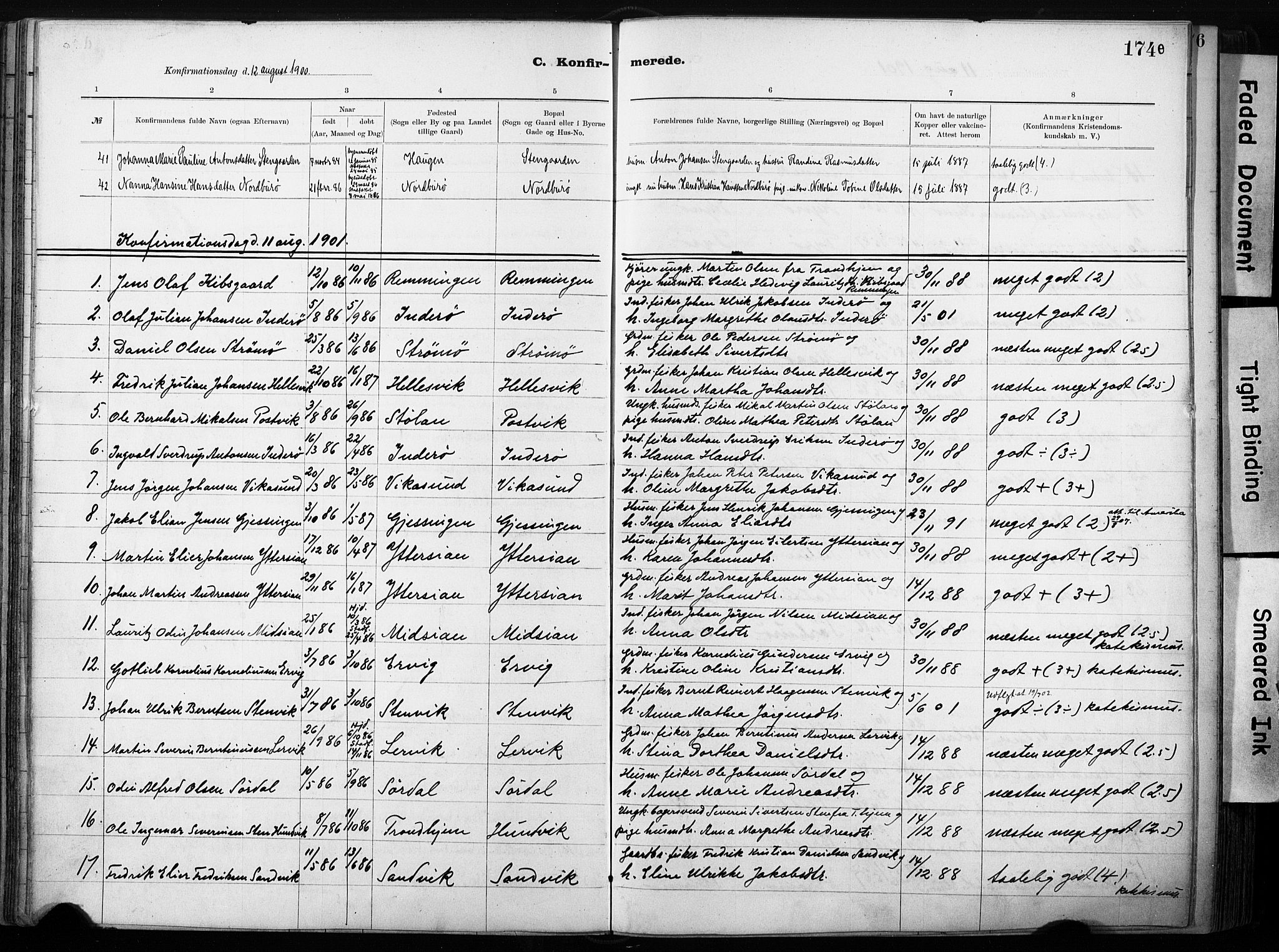 Ministerialprotokoller, klokkerbøker og fødselsregistre - Sør-Trøndelag, AV/SAT-A-1456/640/L0579: Ministerialbok nr. 640A04, 1889-1902, s. 174e