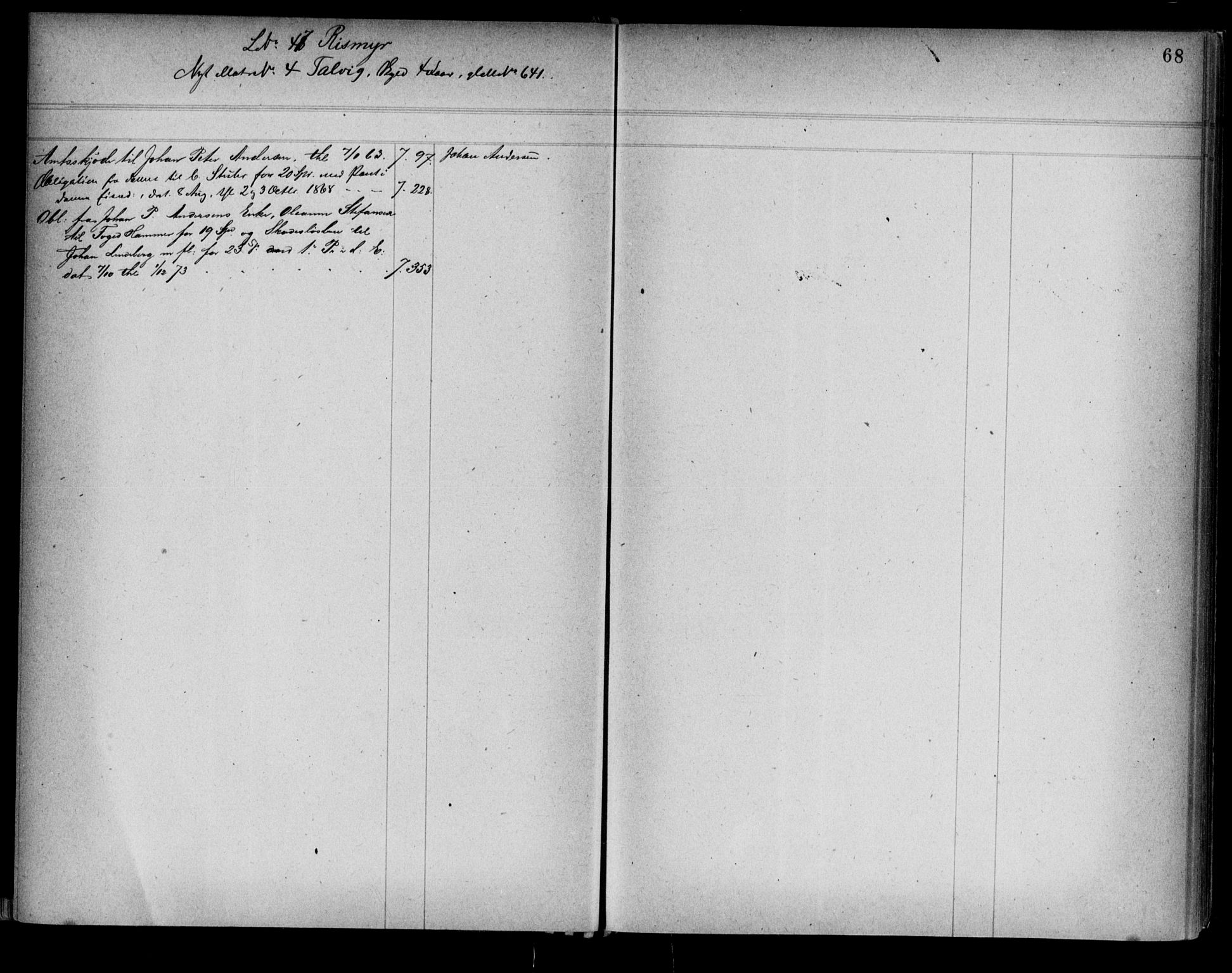 Alta fogderi/sorenskriveri, AV/SATØ-SATØ-5/1/K/Kb/Kba/L0009pantereg: Panteregister nr. 9, 1776, s. 68