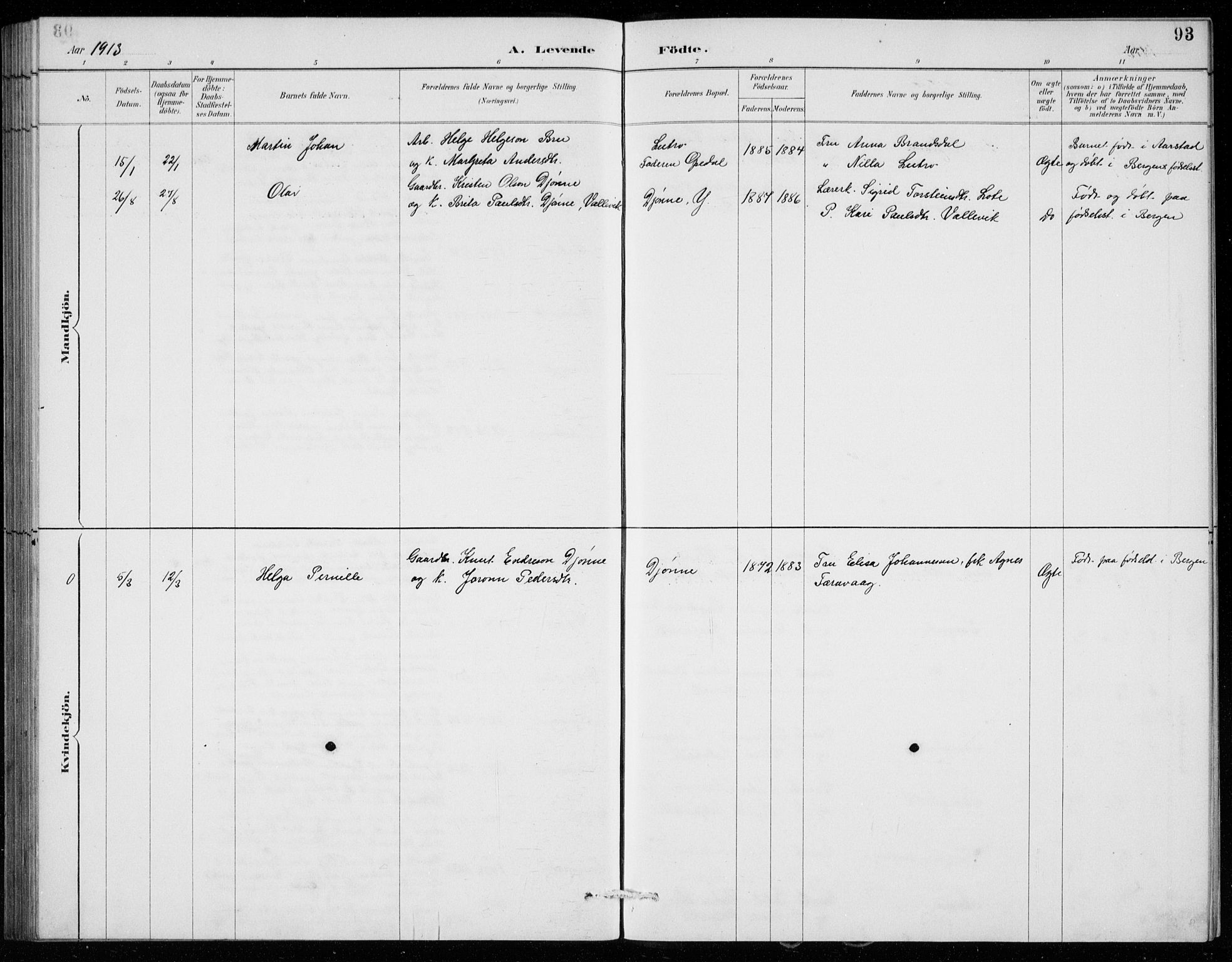 Ullensvang sokneprestembete, AV/SAB-A-78701/H/Hab: Klokkerbok nr. E  7, 1887-1929, s. 93
