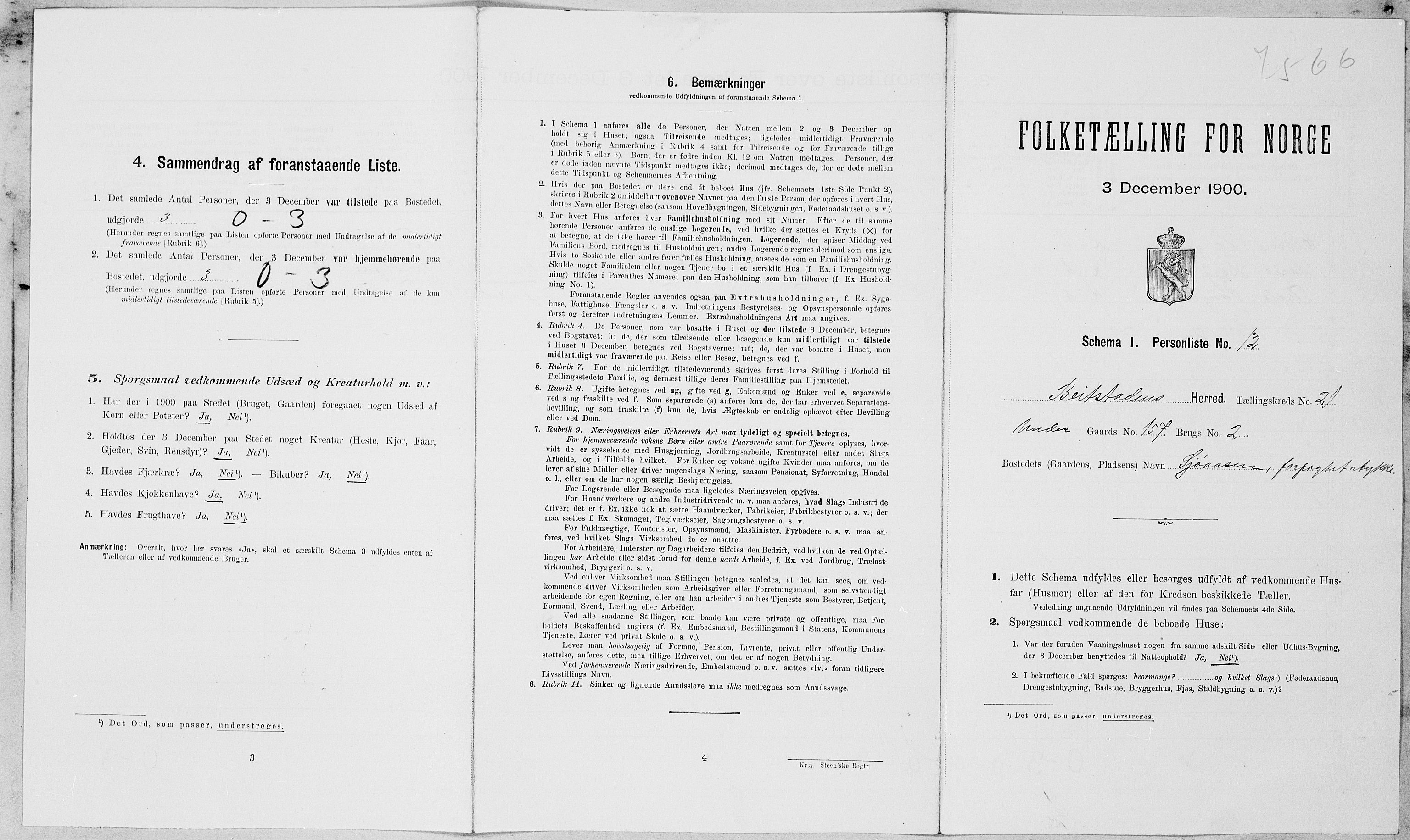 SAT, Folketelling 1900 for 1727 Beitstad herred, 1900, s. 1456