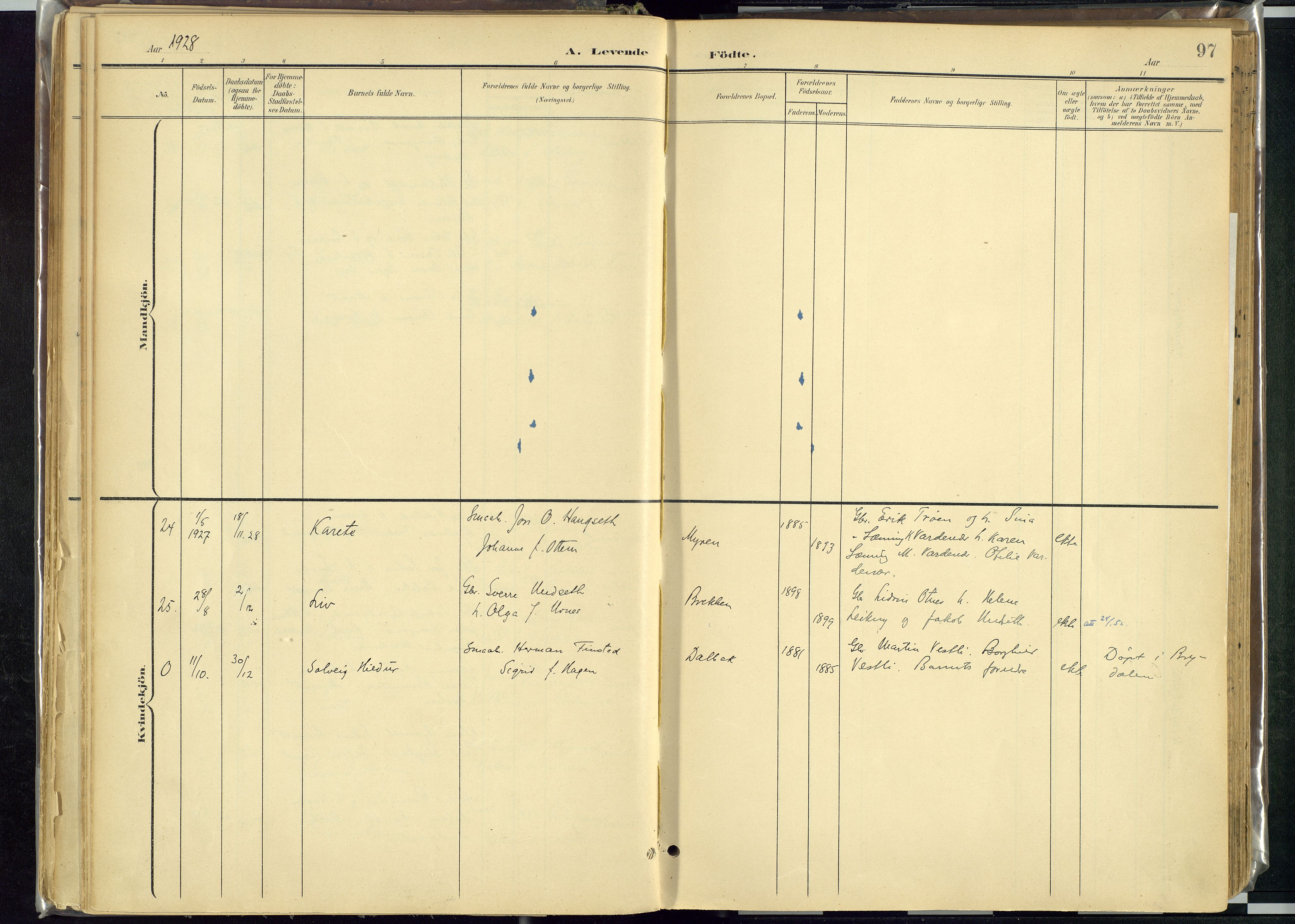 Rendalen prestekontor, AV/SAH-PREST-054/H/Ha/Haa/L0012: Ministerialbok nr. 12, 1901-1928, s. 97