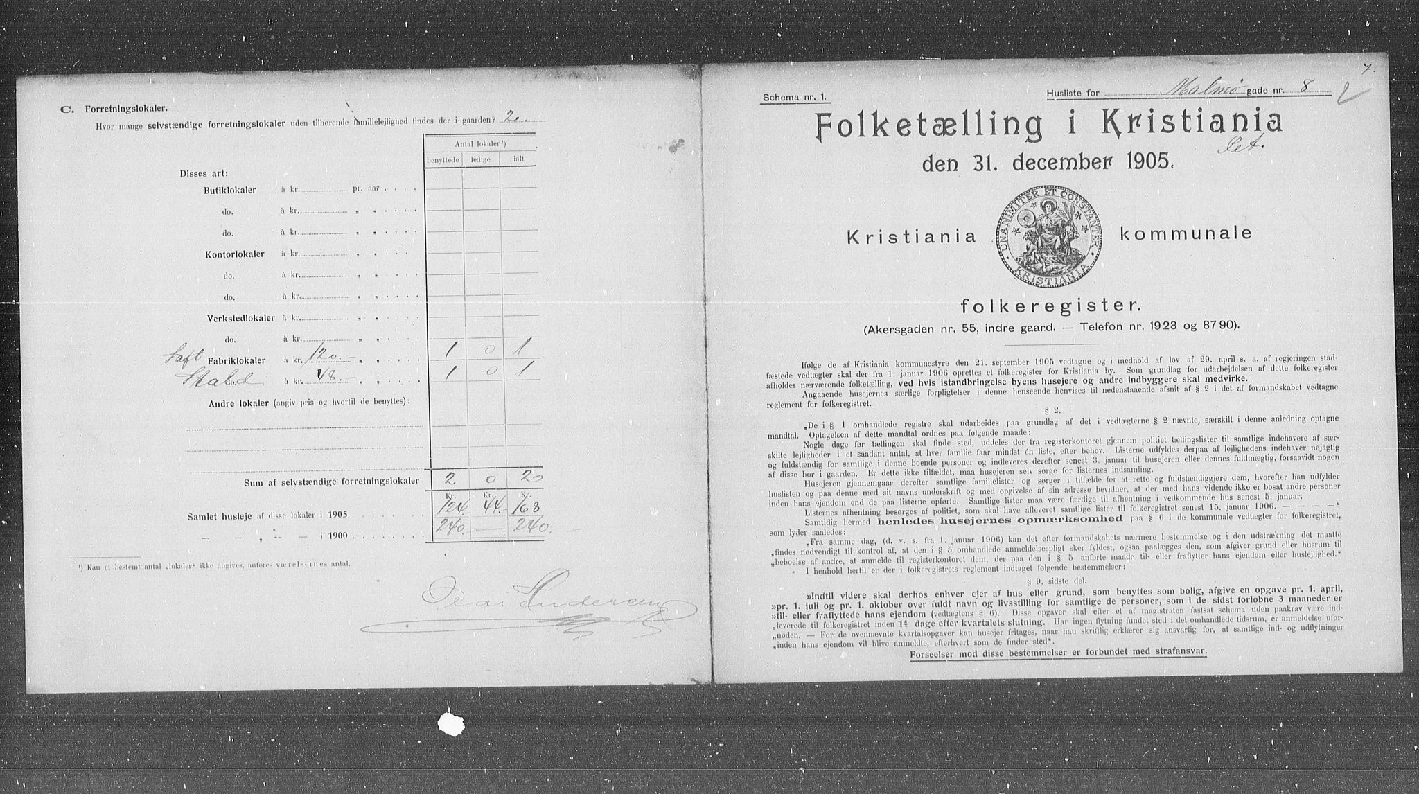 OBA, Kommunal folketelling 31.12.1905 for Kristiania kjøpstad, 1905, s. 31490