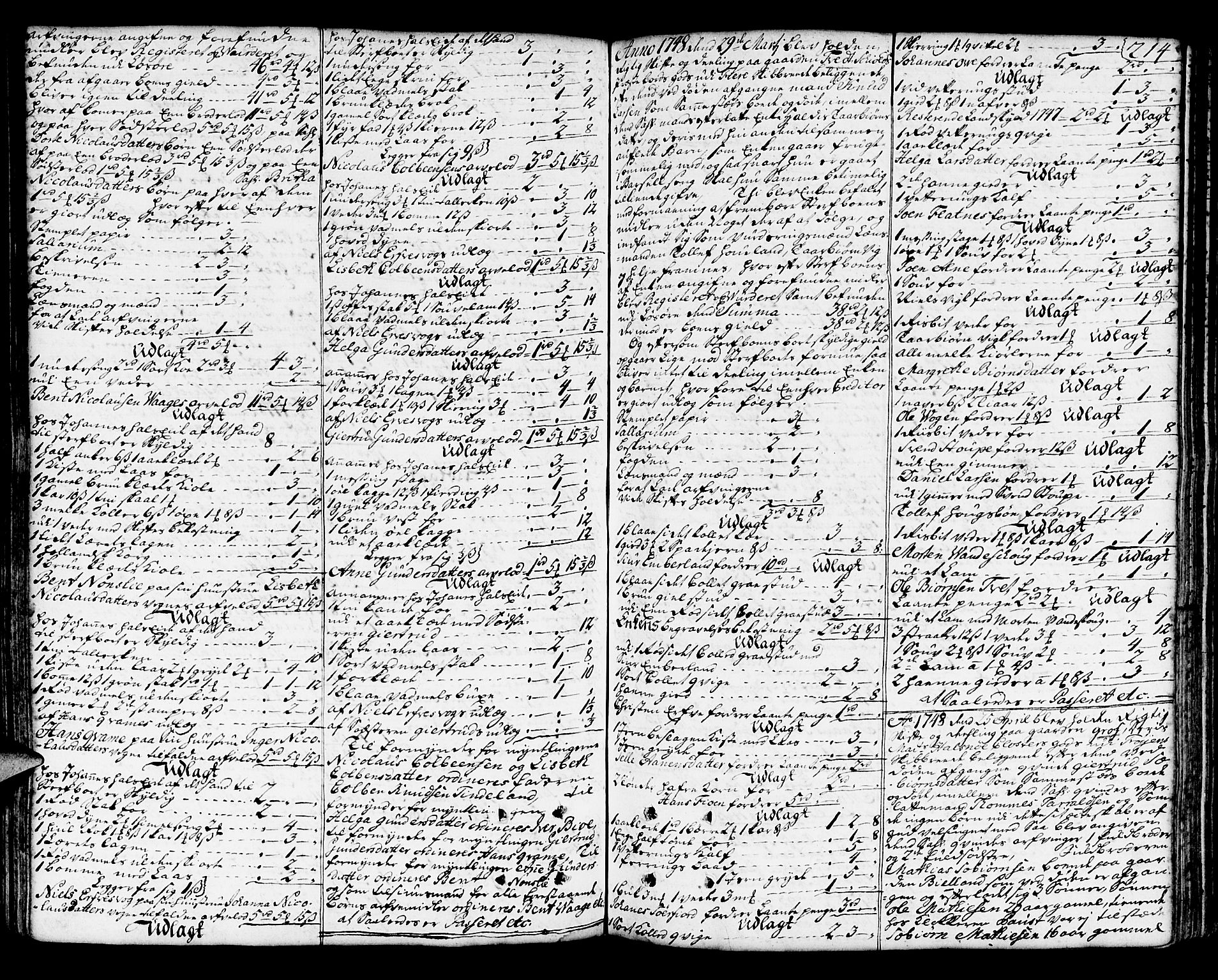 Sunnhordland sorenskrivar, SAB/A-2401/1/H/Ha/Haa/L0006: Skifteprotokollar. Register på lesesal. Fol. 1061- ut, 1743-1749, s. 213b-214a