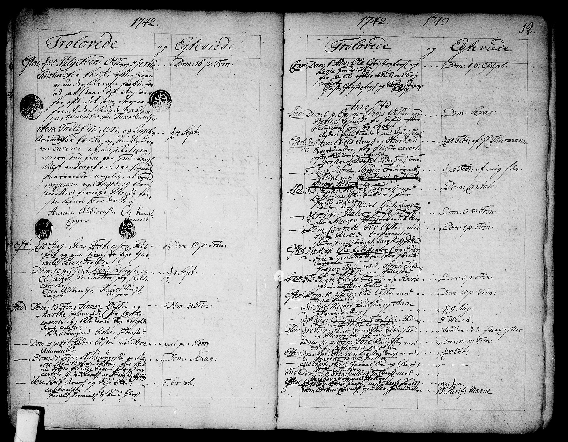 Sandsvær kirkebøker, SAKO/A-244/F/Fa/L0002a: Ministerialbok nr. I 2, 1725-1809, s. 12