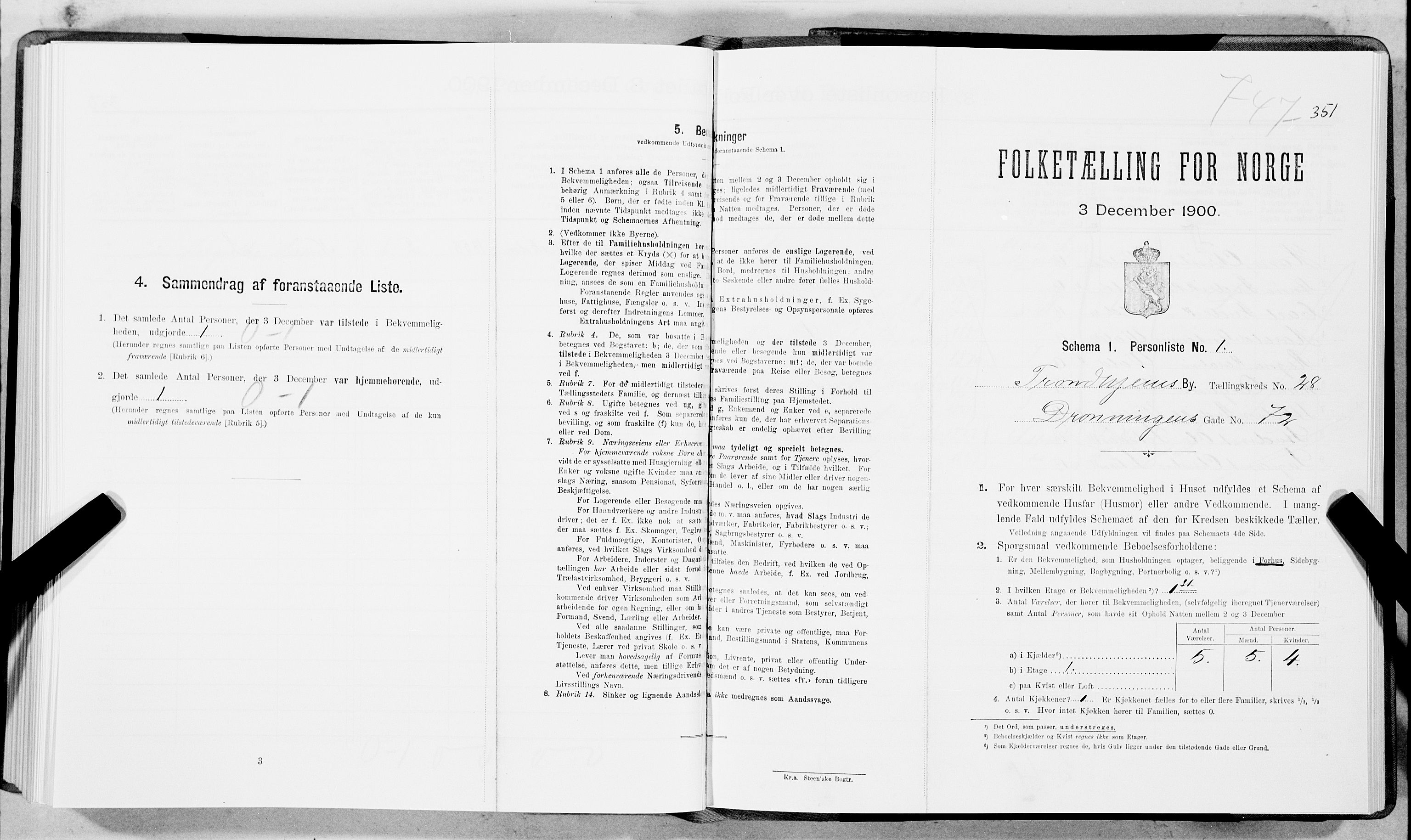 SAT, Folketelling 1900 for 1601 Trondheim kjøpstad, 1900, s. 4359
