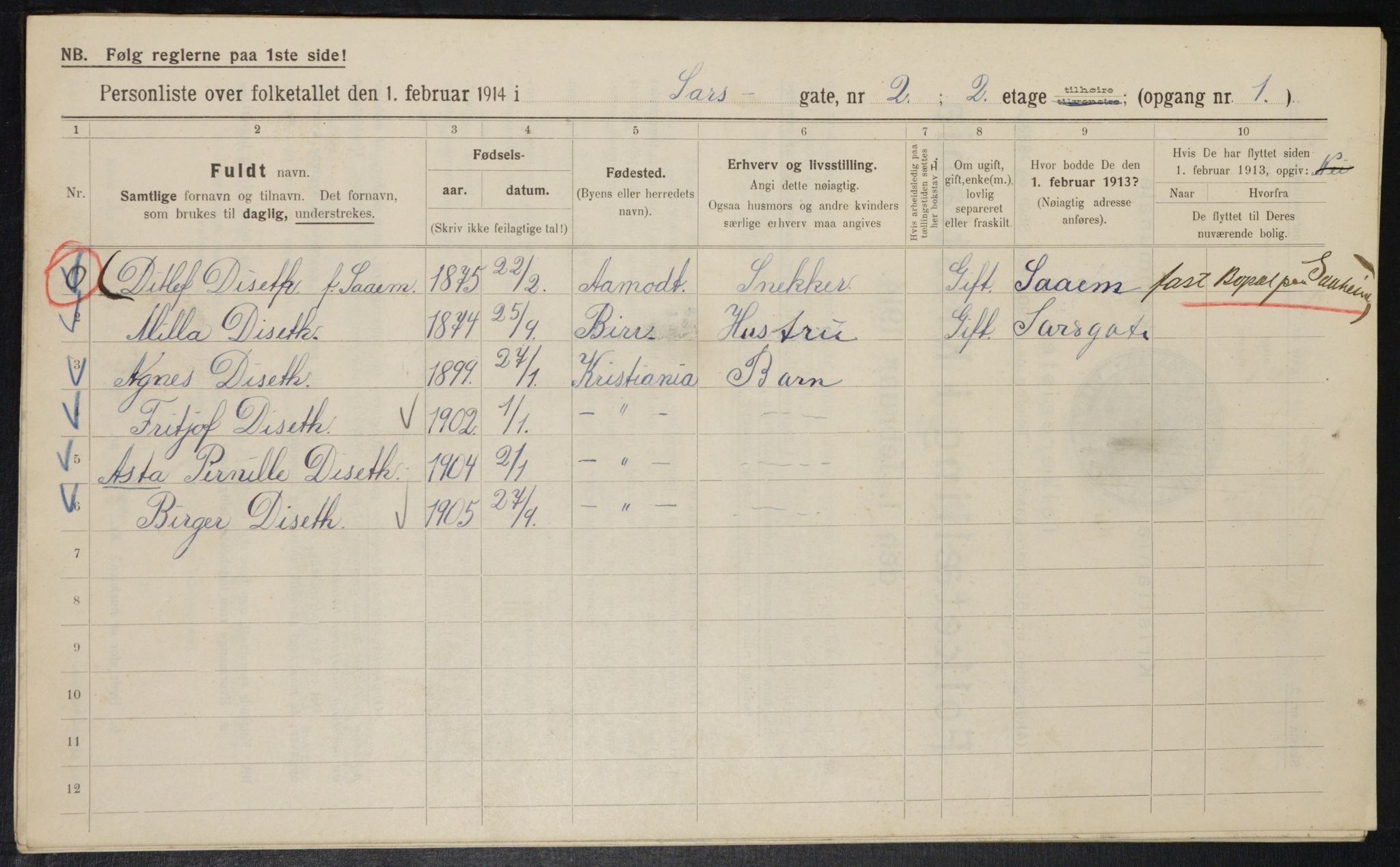 OBA, Kommunal folketelling 1.2.1914 for Kristiania, 1914, s. 89049
