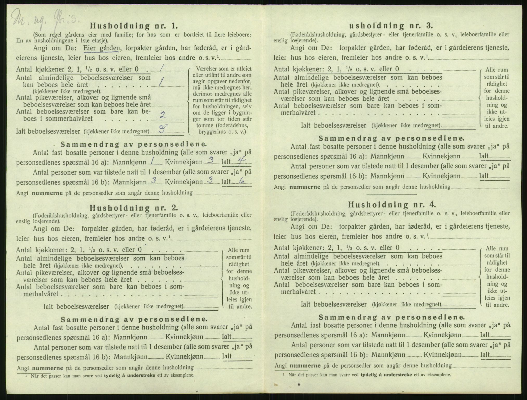 SAST, Folketelling 1920 for 1113 Heskestad herred, 1920, s. 36