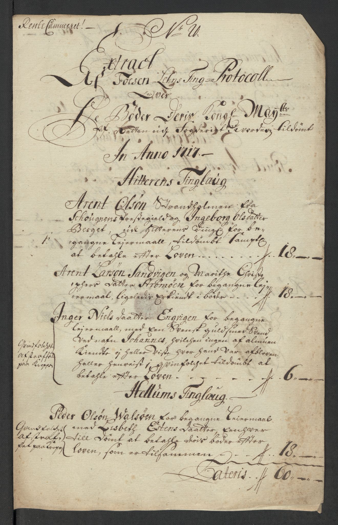 Rentekammeret inntil 1814, Reviderte regnskaper, Fogderegnskap, RA/EA-4092/R57/L3865: Fogderegnskap Fosen, 1717, s. 192