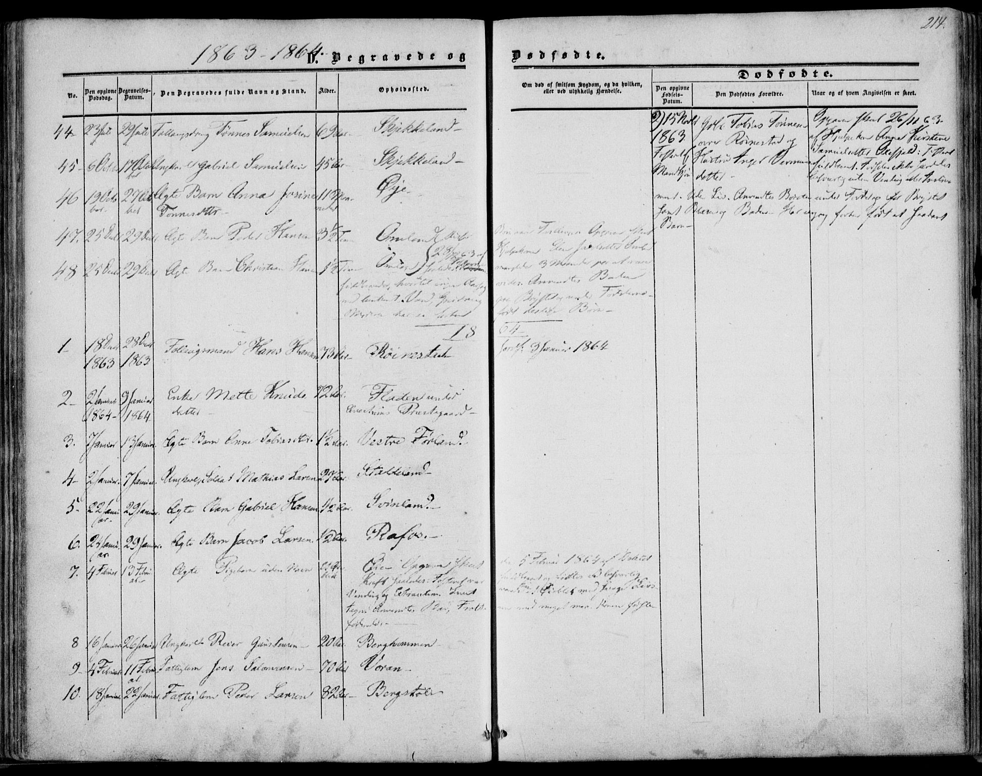 Kvinesdal sokneprestkontor, SAK/1111-0026/F/Fa/Fab/L0006: Ministerialbok nr. A 6, 1857-1869, s. 214