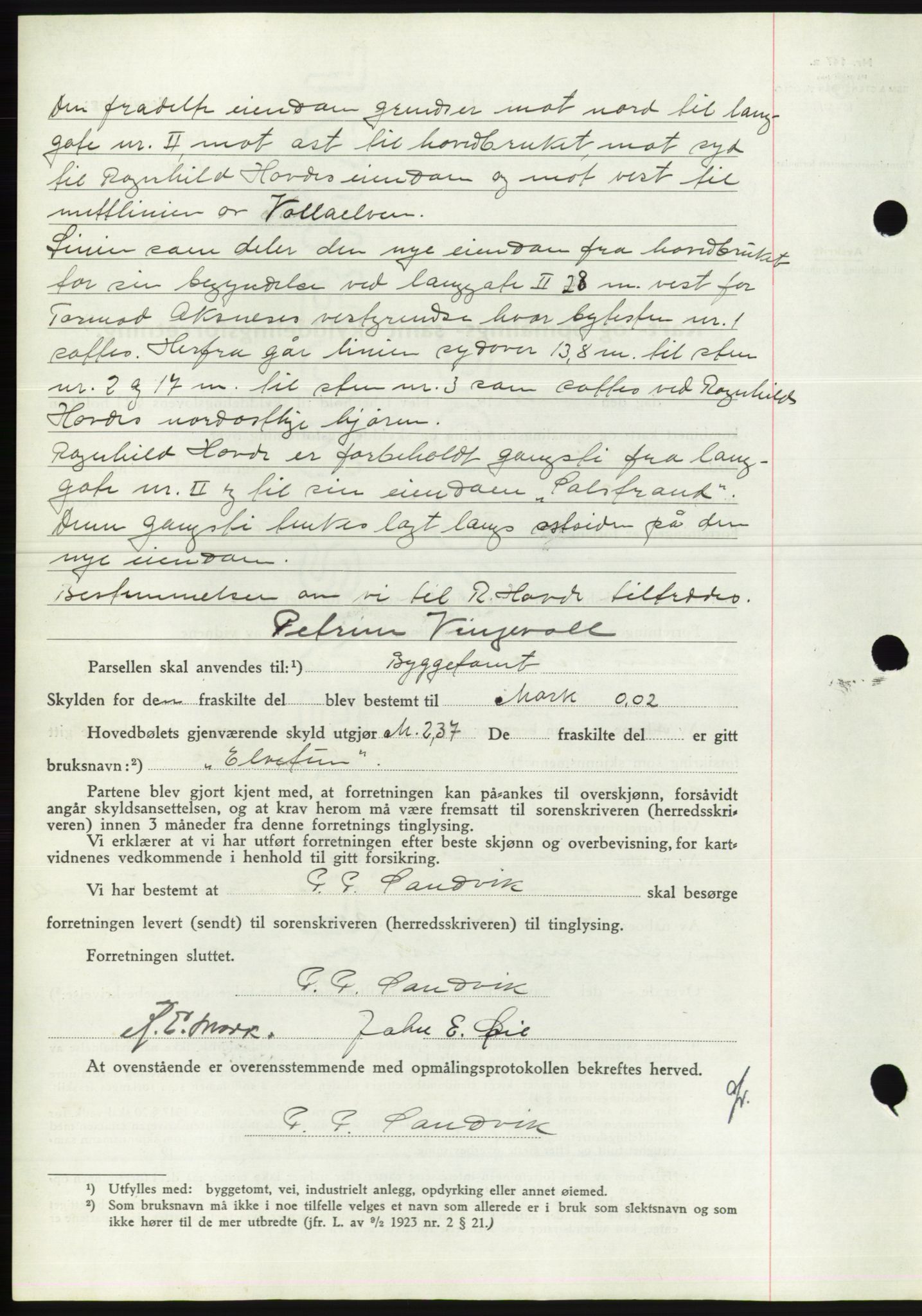 Søre Sunnmøre sorenskriveri, AV/SAT-A-4122/1/2/2C/L0070: Pantebok nr. 64, 1940-1941, Dagboknr: 7/1941