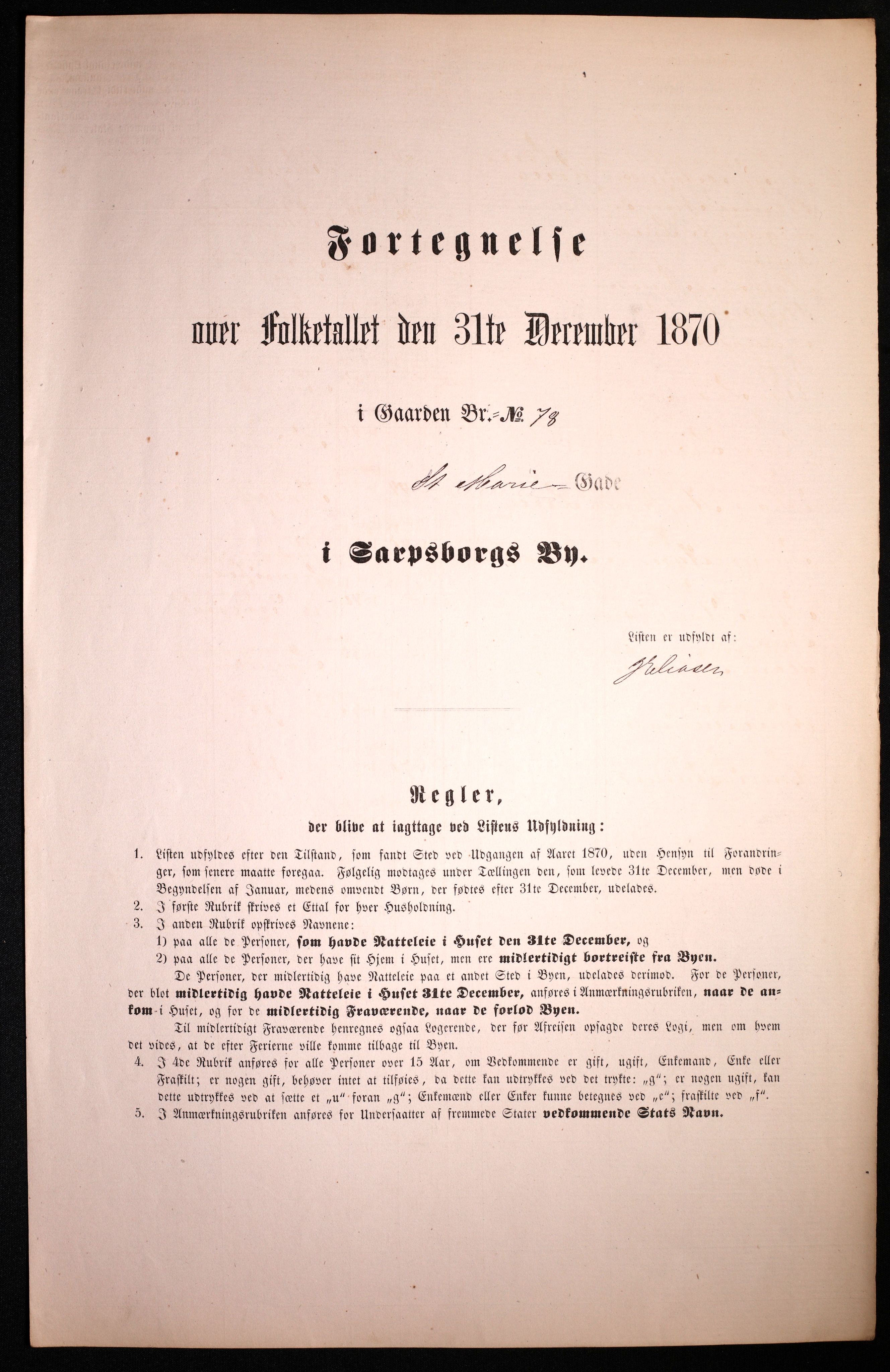 RA, Folketelling 1870 for 0102 Sarpsborg kjøpstad, 1870, s. 451