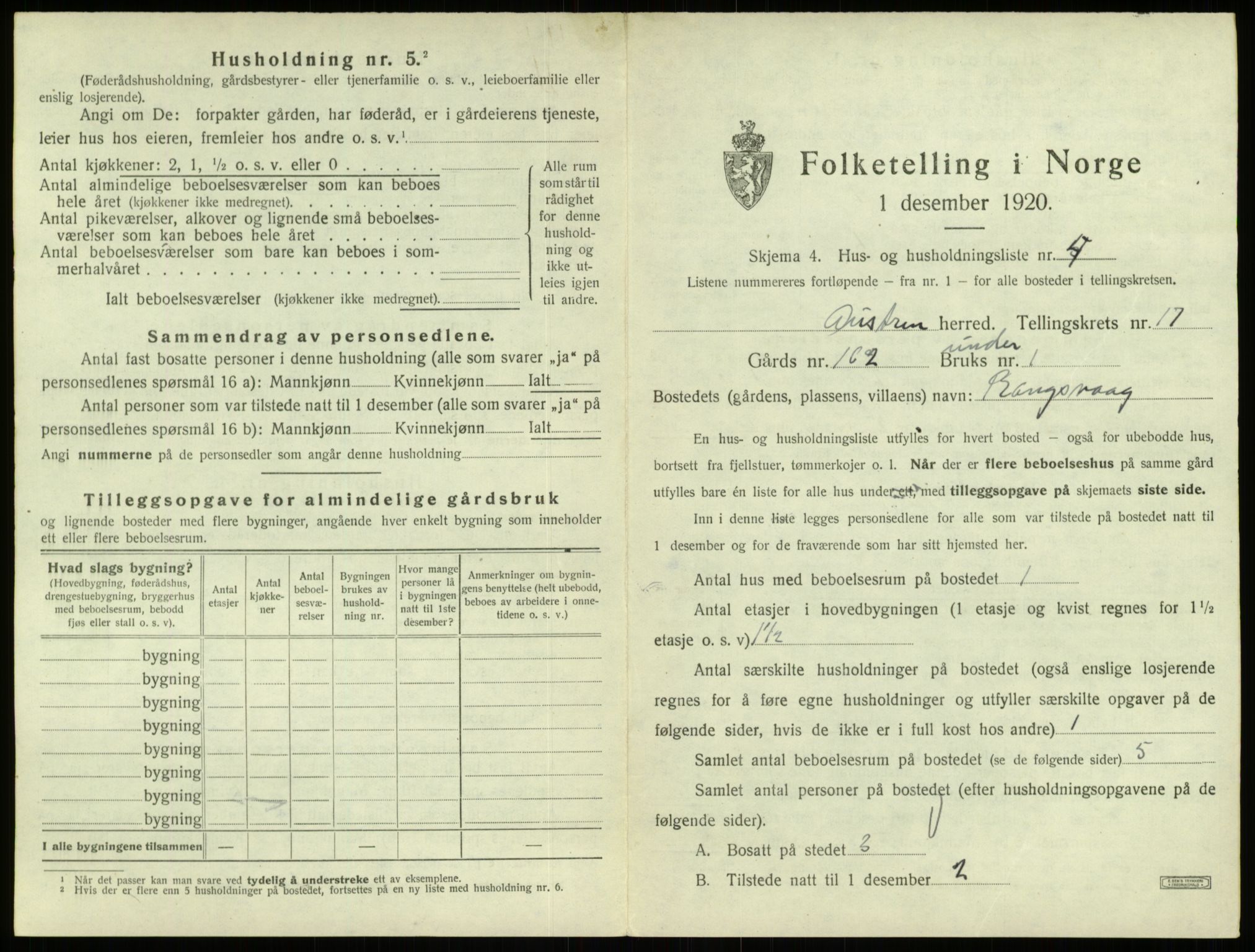 SAB, Folketelling 1920 for 1264 Austrheim herred, 1920, s. 773