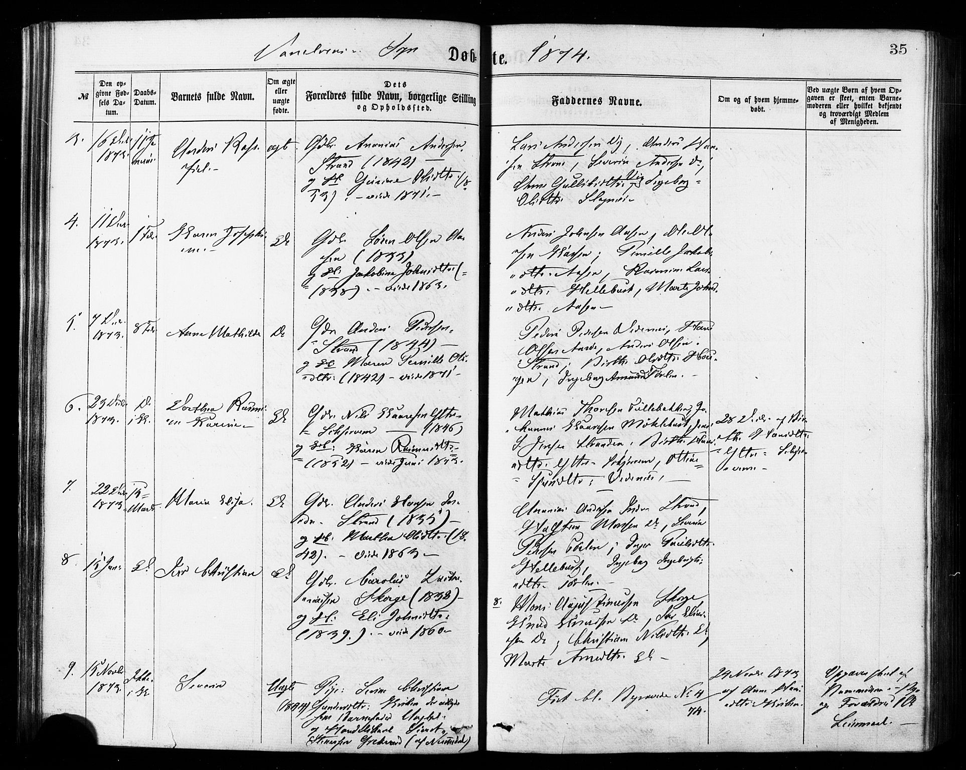 Ministerialprotokoller, klokkerbøker og fødselsregistre - Møre og Romsdal, AV/SAT-A-1454/501/L0007: Ministerialbok nr. 501A07, 1868-1884, s. 35