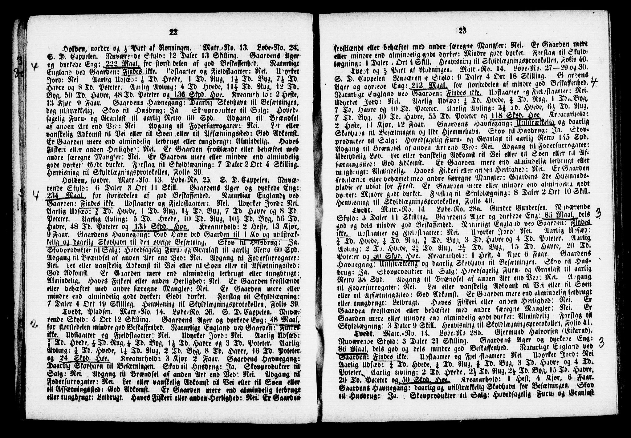 Matrikkelrevisjonen av 1863, AV/RA-S-1530/F/Fe/L0133: Holla, 1863