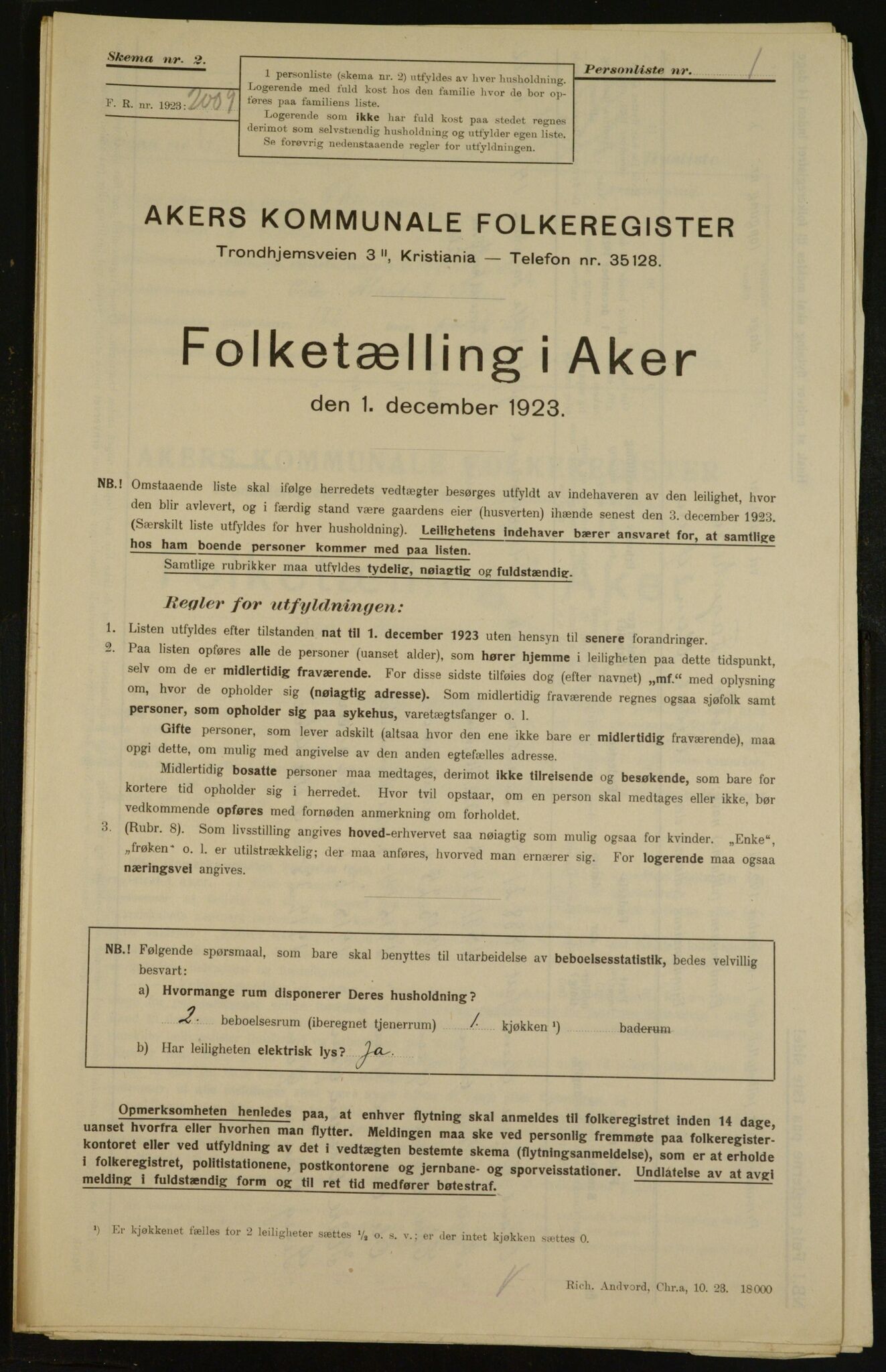 , Kommunal folketelling 1.12.1923 for Aker, 1923, s. 35209