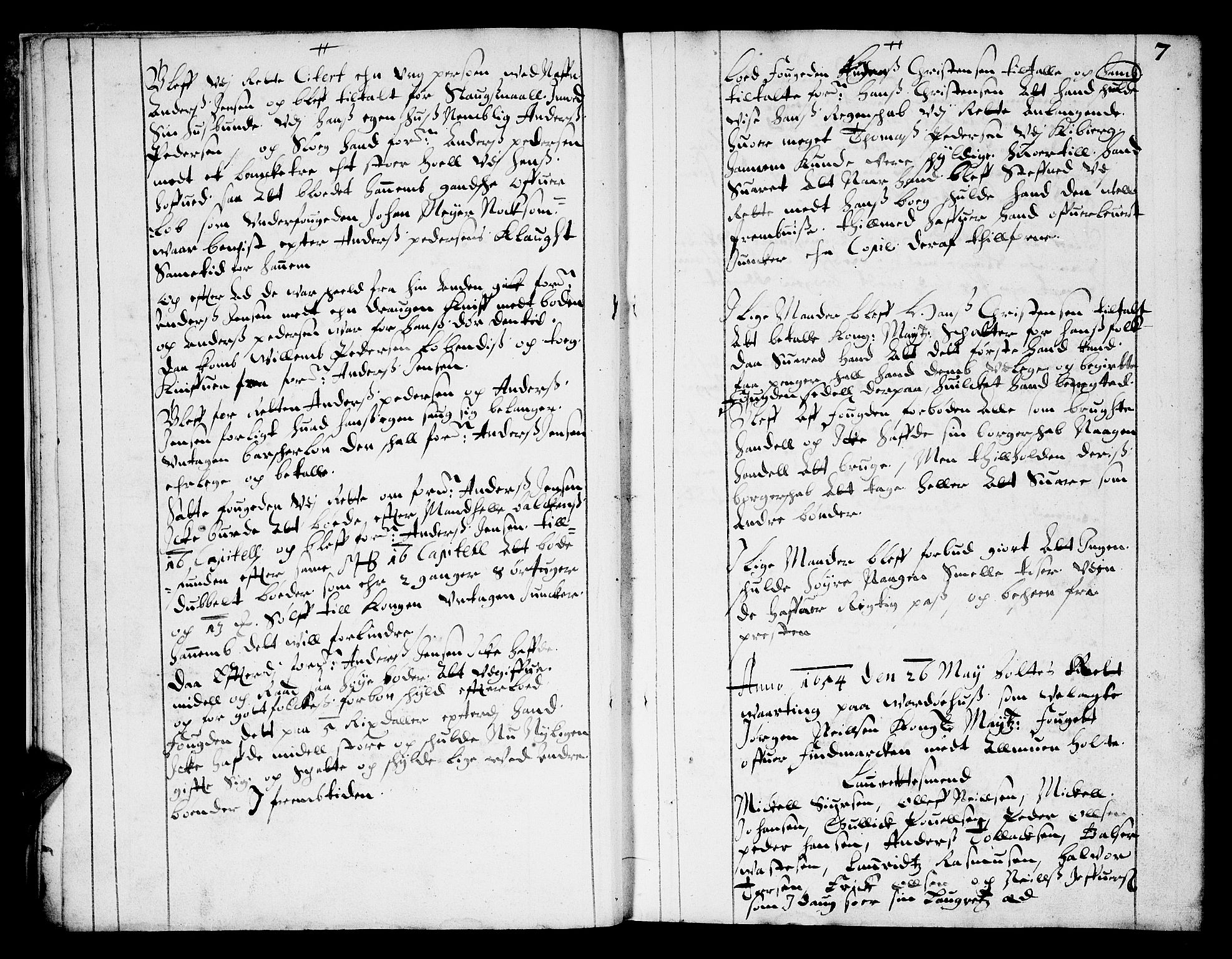 Finnmark sorenskriveri, AV/SATØ-S-0053/F/Fa/L0009: Justisprotokoller, 1654-1663, s. 6b-7a
