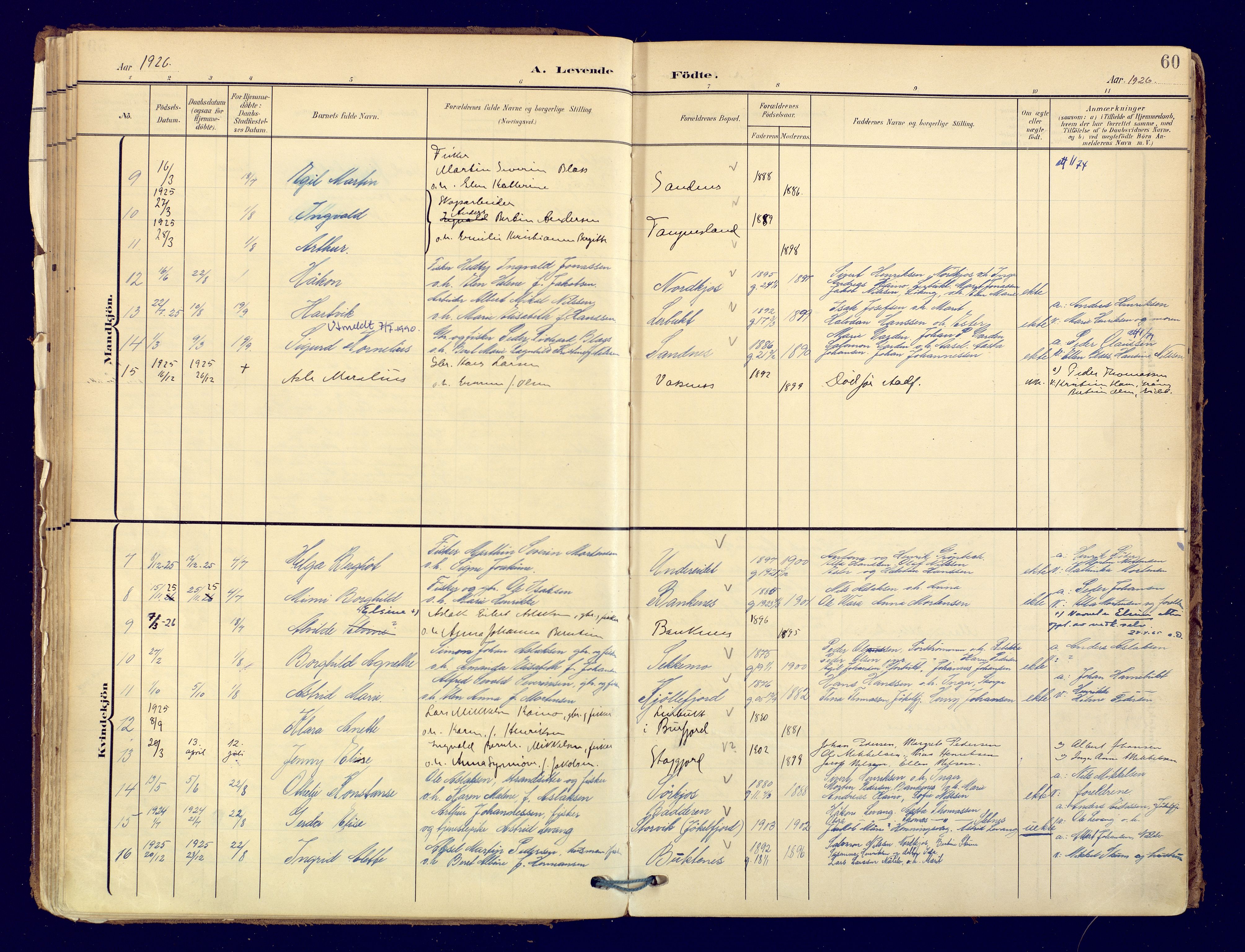 Skjervøy sokneprestkontor, AV/SATØ-S-1300/H/Ha/Haa: Ministerialbok nr. 19, 1908-1936, s. 60