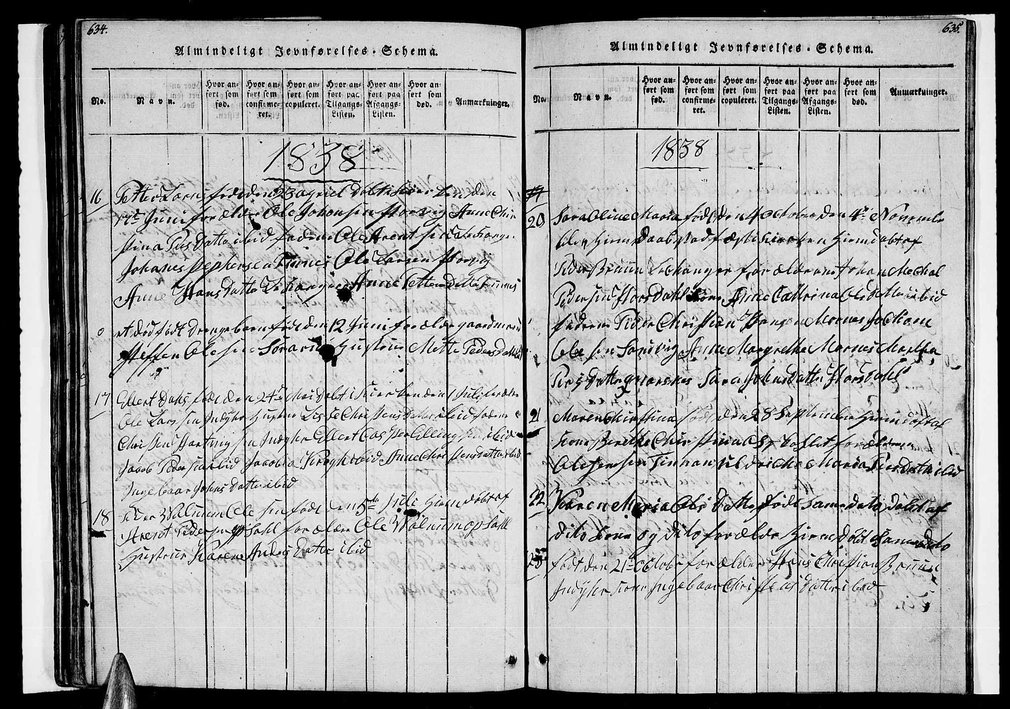 Ministerialprotokoller, klokkerbøker og fødselsregistre - Nordland, AV/SAT-A-1459/805/L0105: Klokkerbok nr. 805C01, 1820-1839, s. 634-635